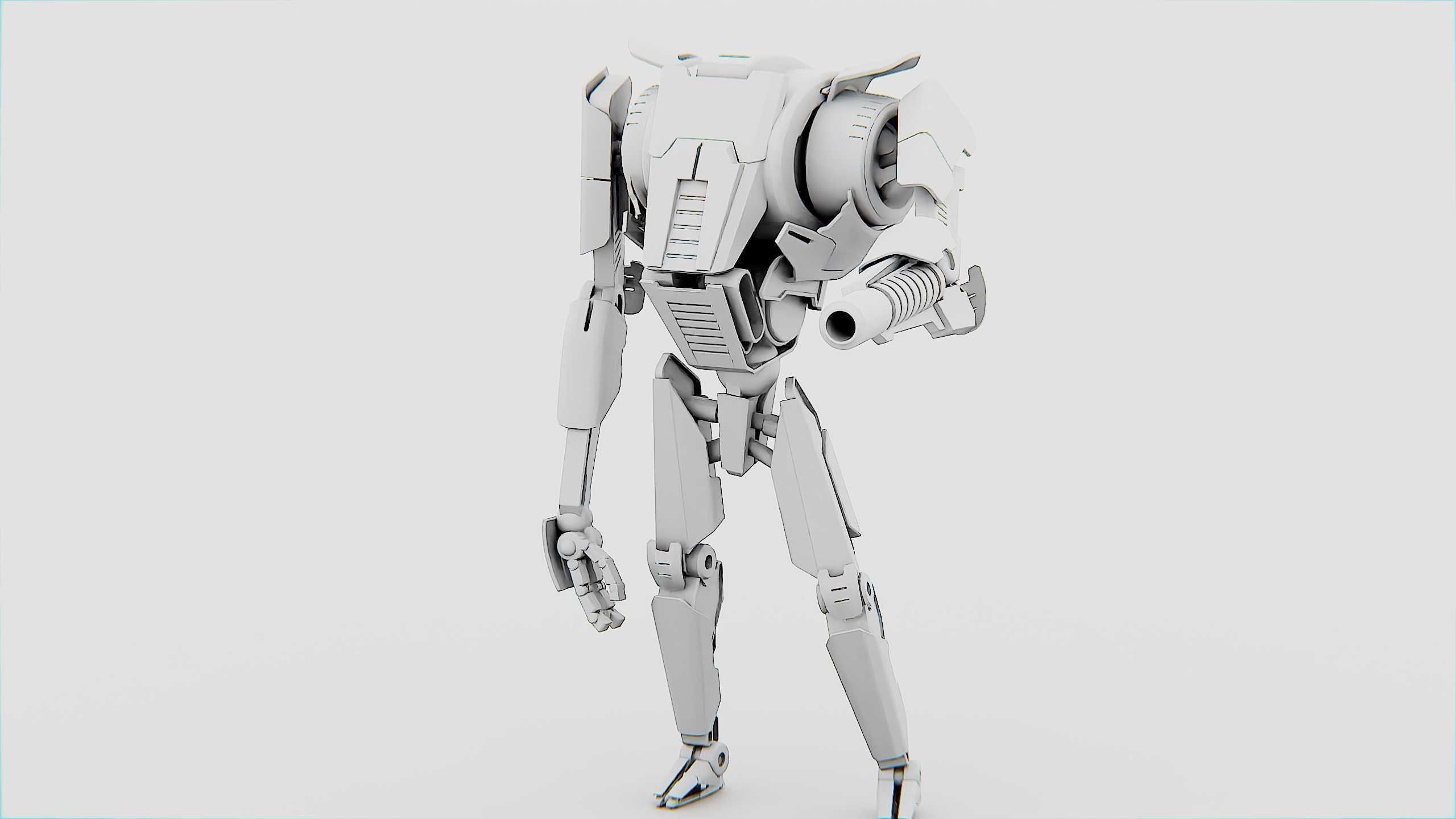 COMBAT DROID K-24 Rigged for Unreal Engine - Unity - MIXAMO 3D model_32