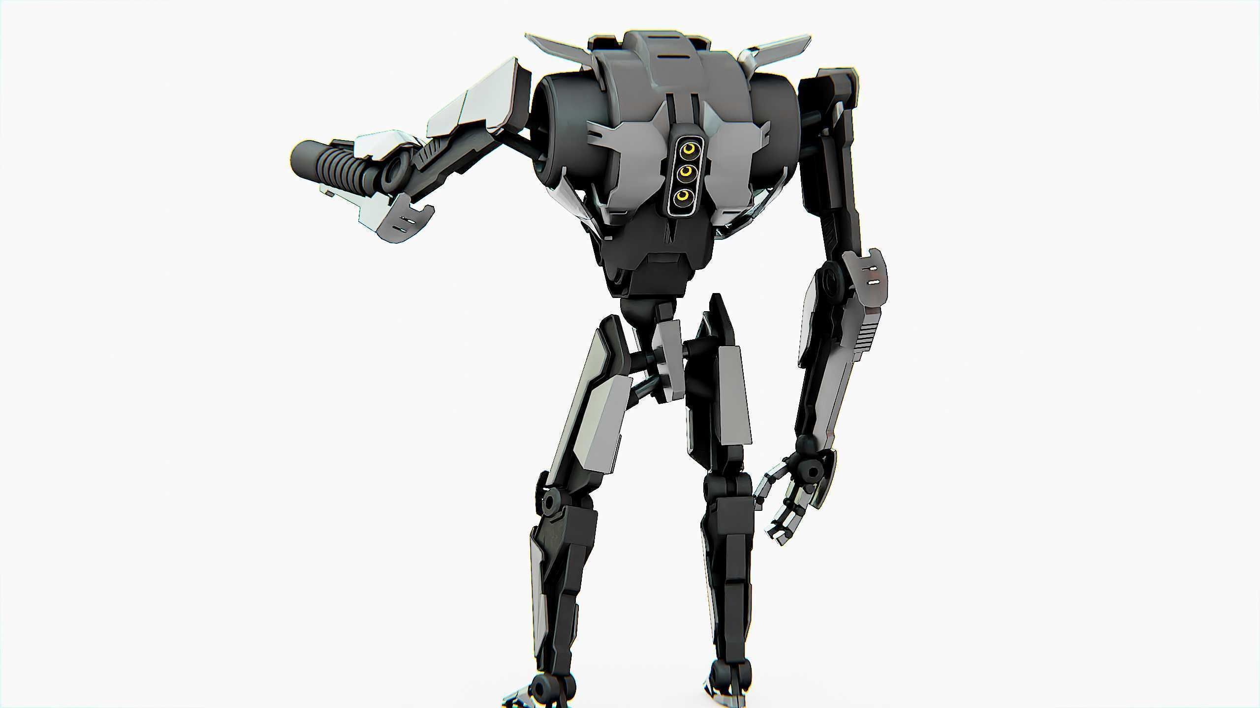 COMBAT DROID K-24 Rigged for Unreal Engine - Unity - MIXAMO 3D model_12