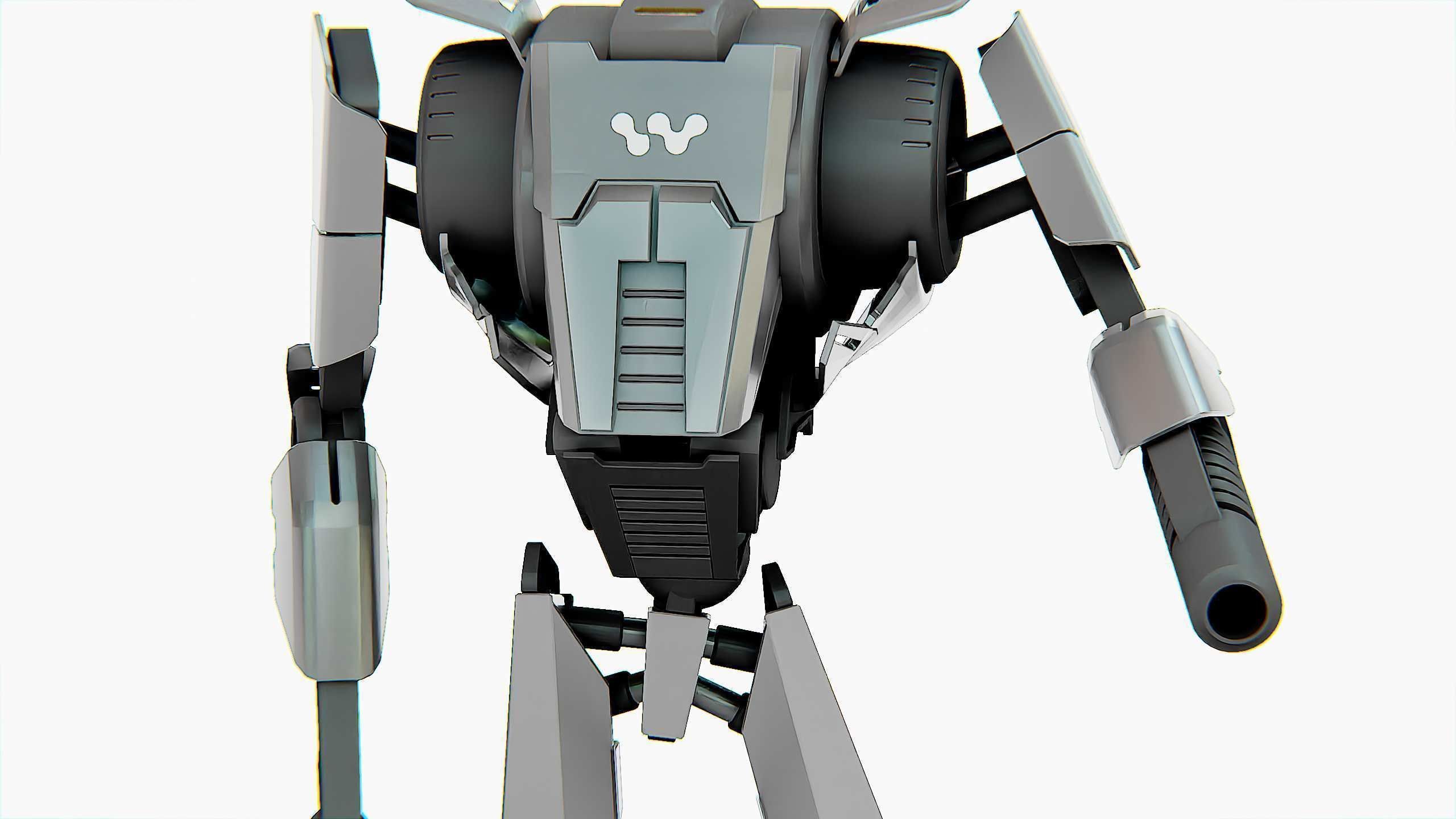 COMBAT DROID K-24 Rigged for Unreal Engine - Unity - MIXAMO 3D model_22
