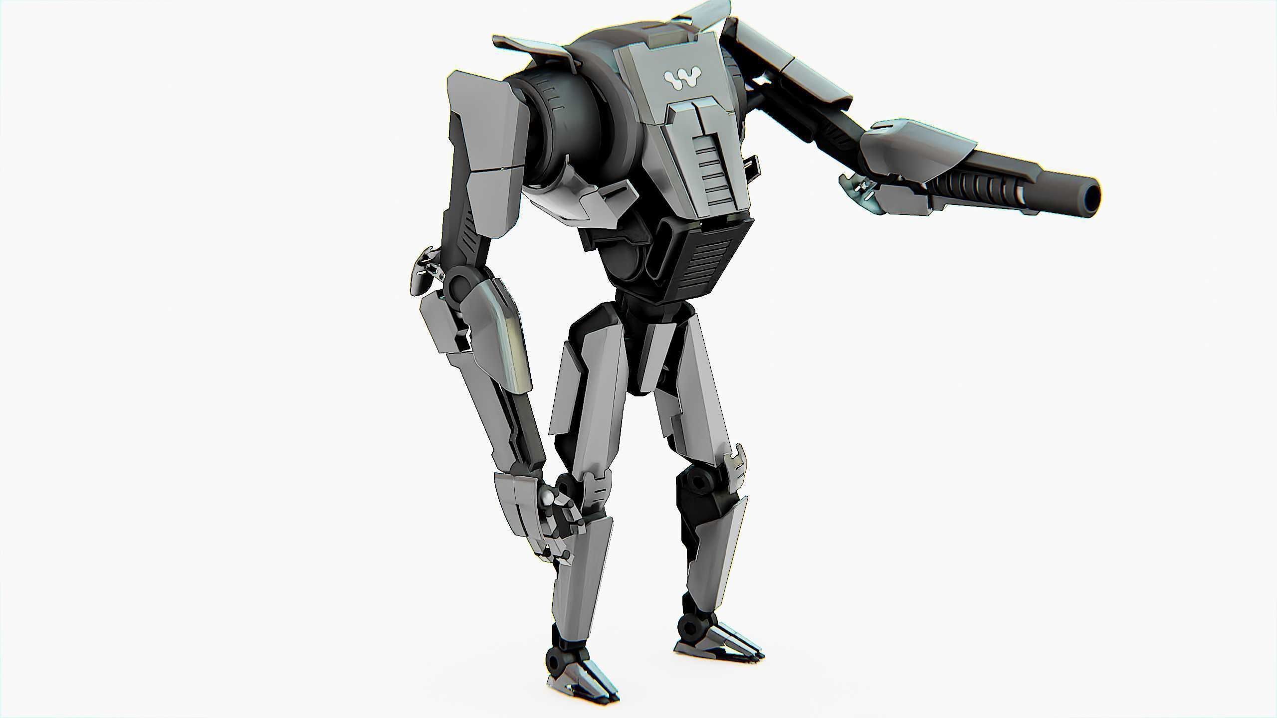 COMBAT DROID K-24 Rigged for Unreal Engine - Unity - MIXAMO 3D model_2