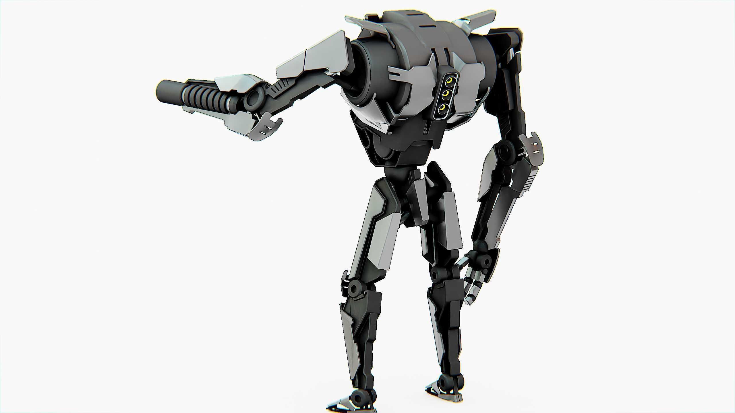 COMBAT DROID K-24 Rigged for Unreal Engine - Unity - MIXAMO 3D model_13