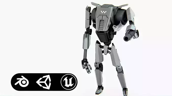 COMBAT DROID K-24 Rigged for Unreal Engine - Unity - MIXAMO 3D model