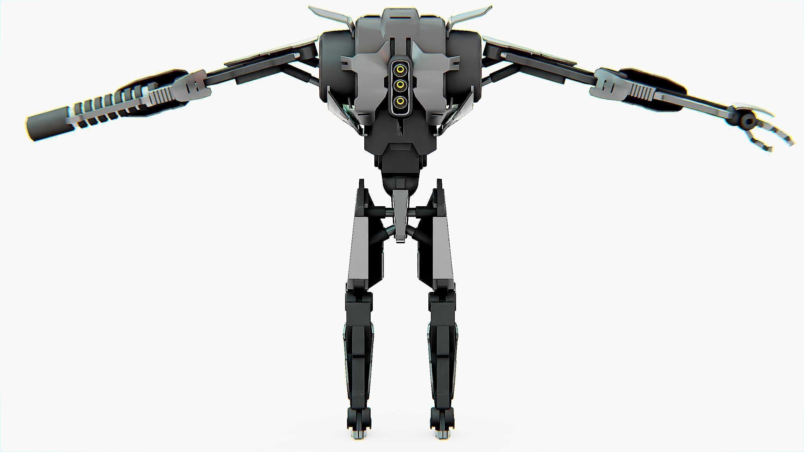 COMBAT DROID K-24 Rigged for Unreal Engine - Unity - MIXAMO 3D model_31