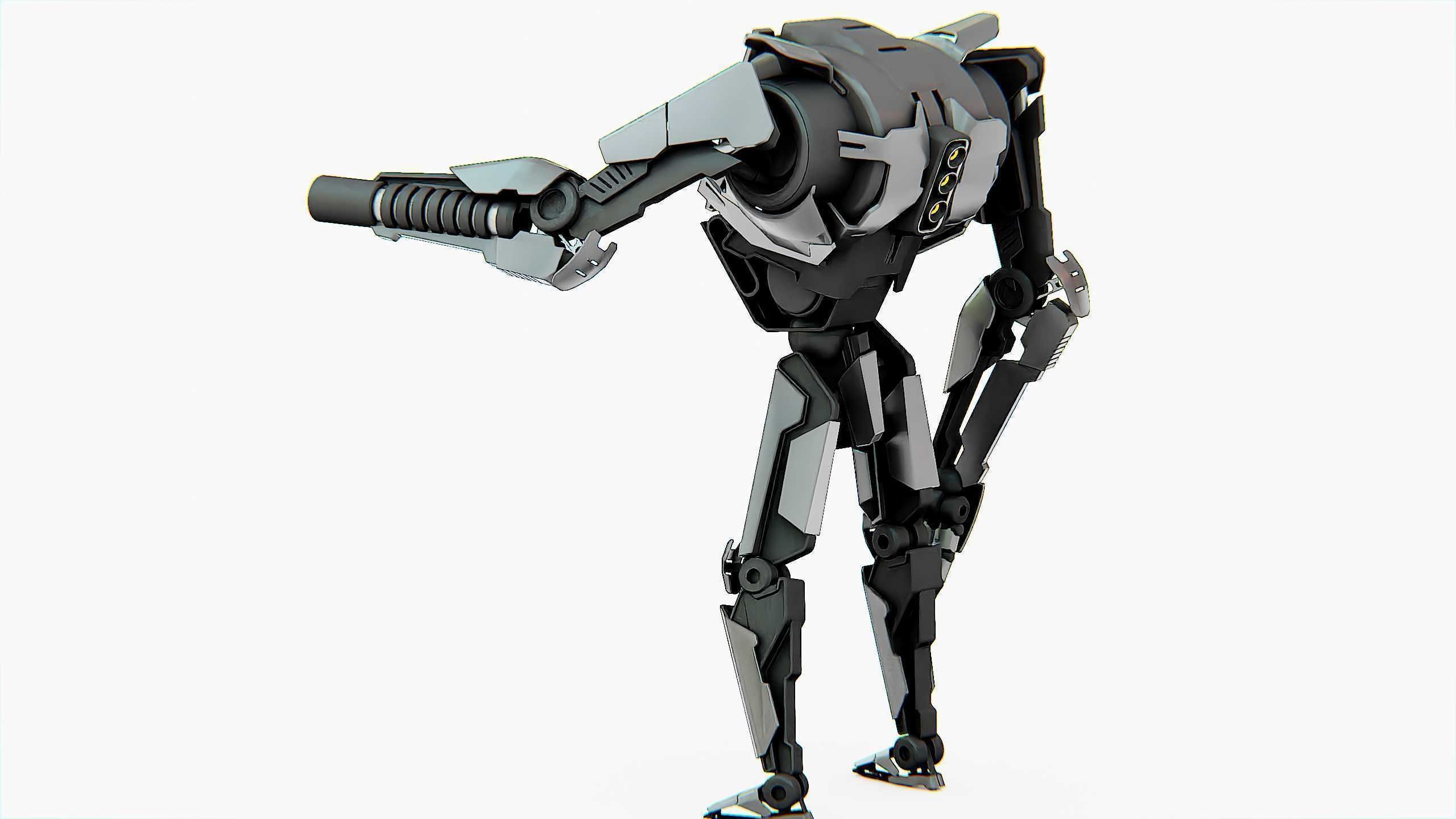 COMBAT DROID K-24 Rigged for Unreal Engine - Unity - MIXAMO 3D model_14