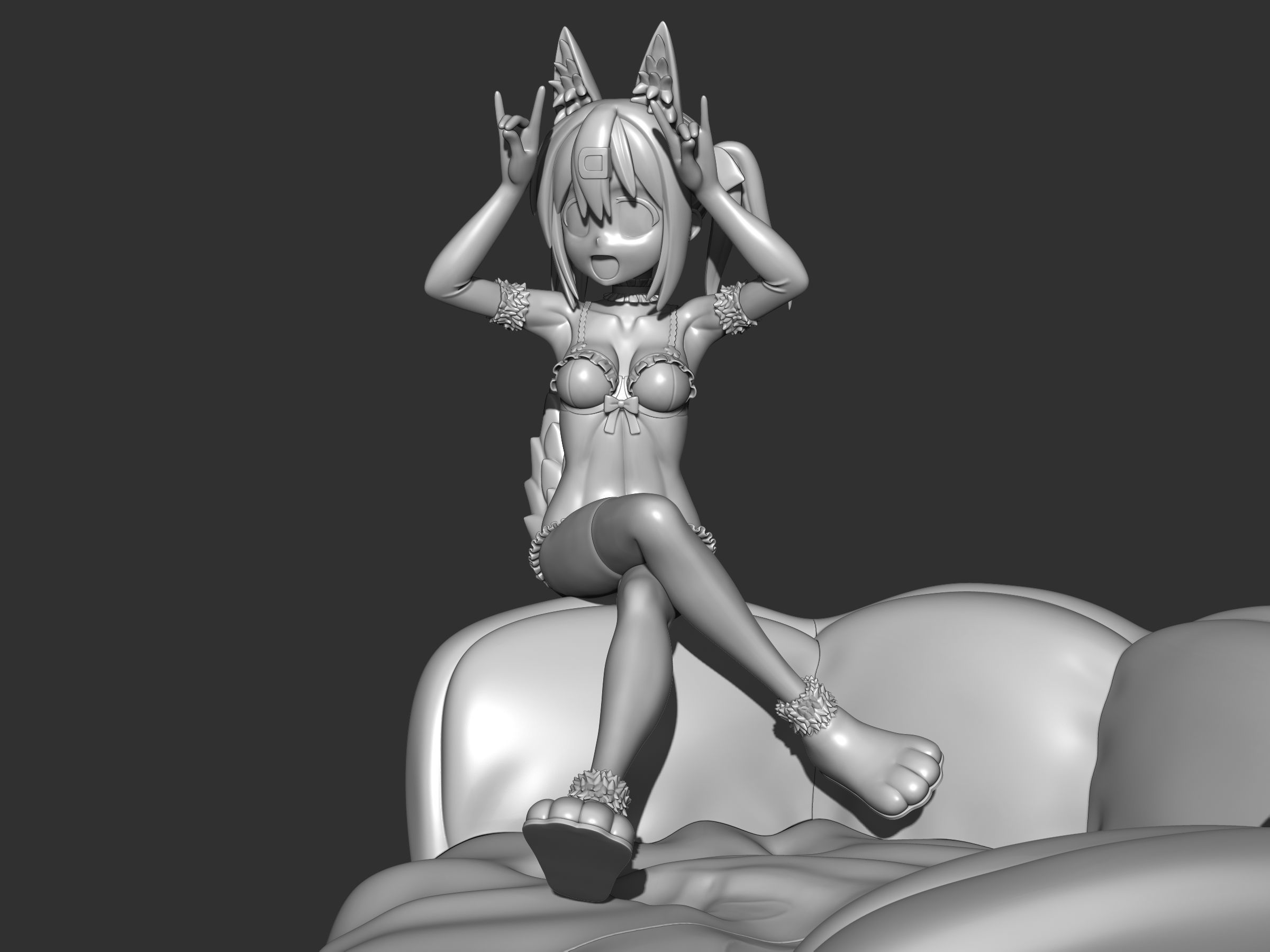 Mihari oyama figure 3d 3D print model_10