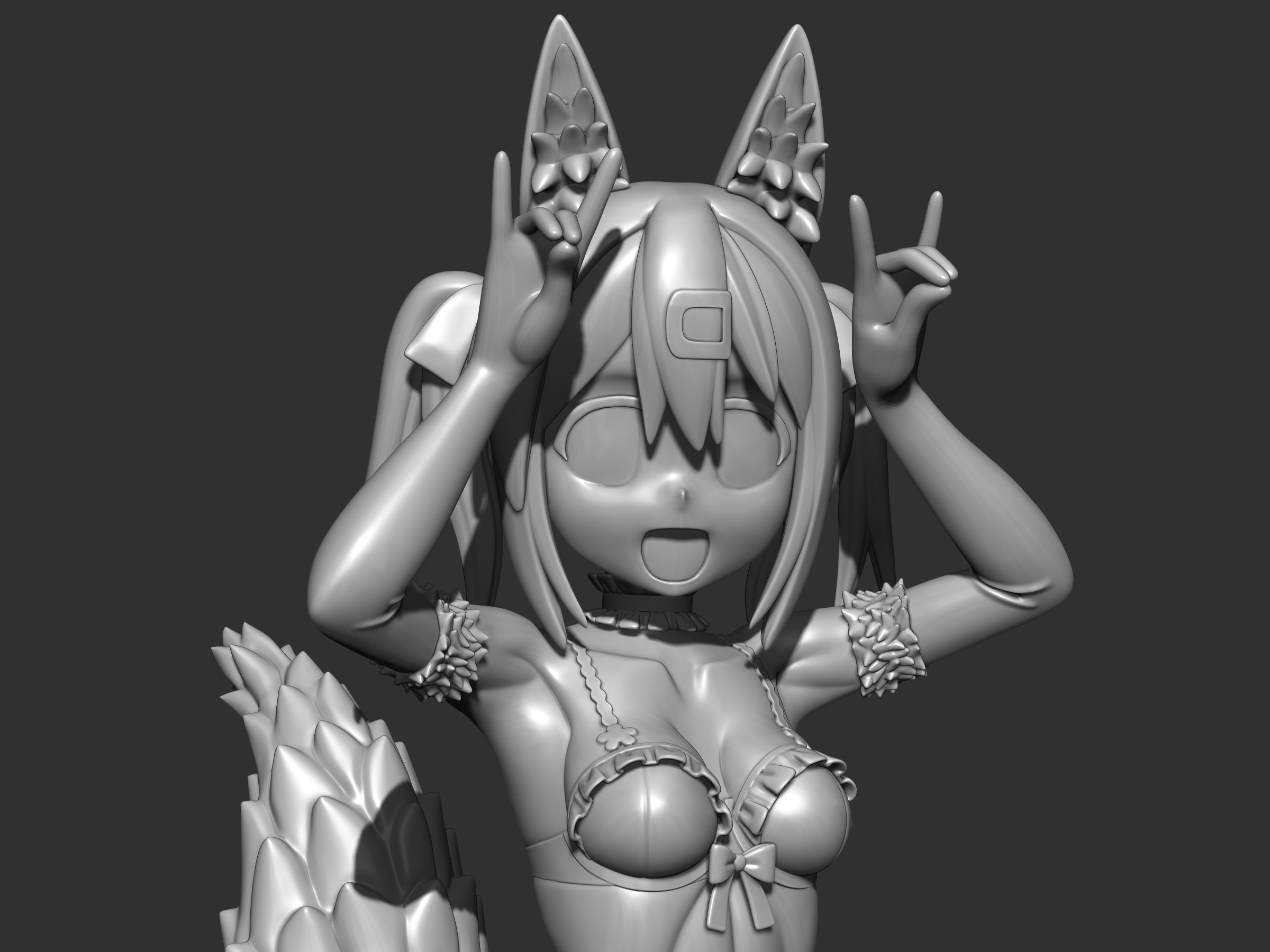 Mihari oyama figure 3d 3D print model_8