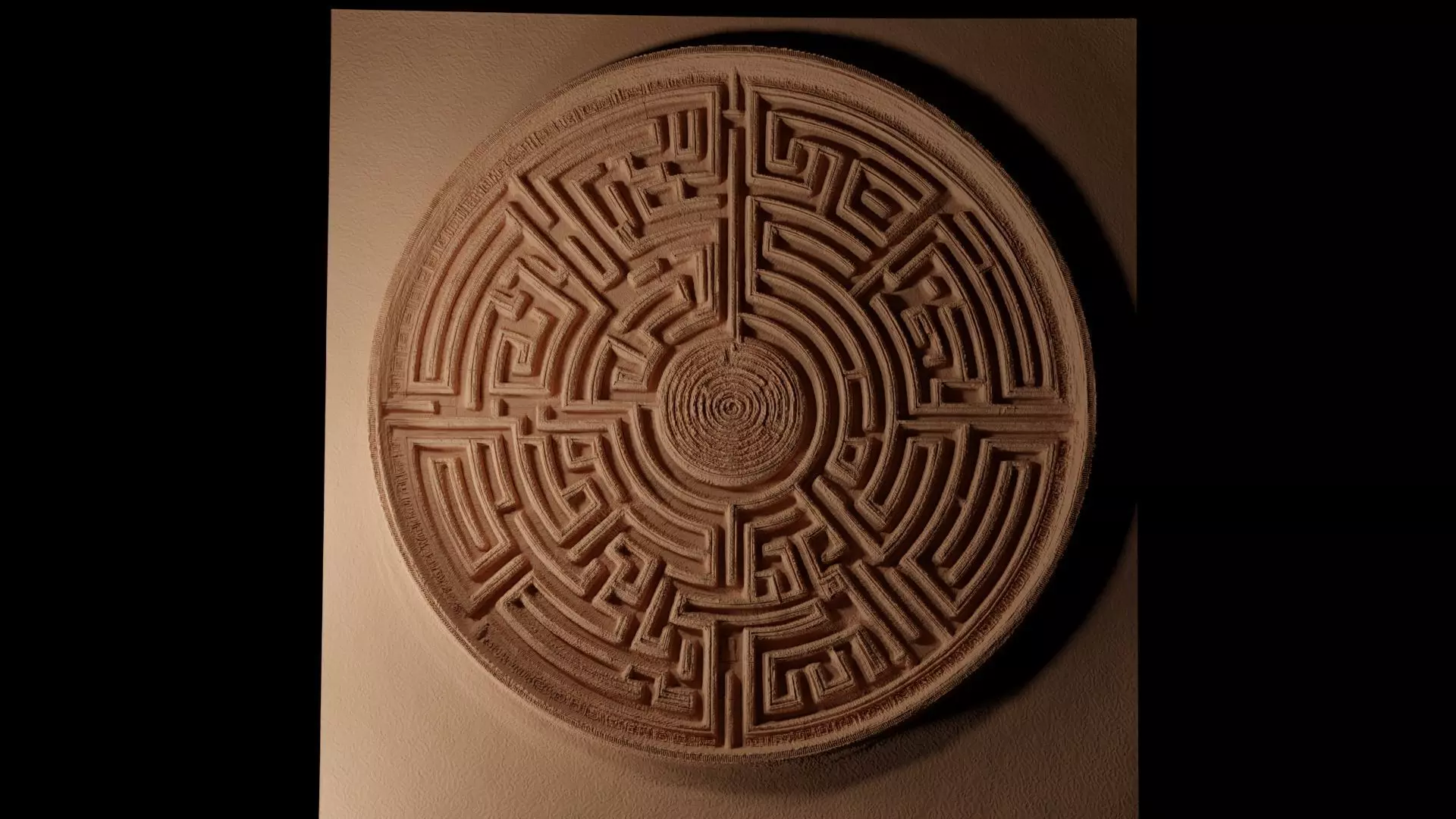 Labyrinth CNC 3d Print High Relief Sand Casting 3D print model_0