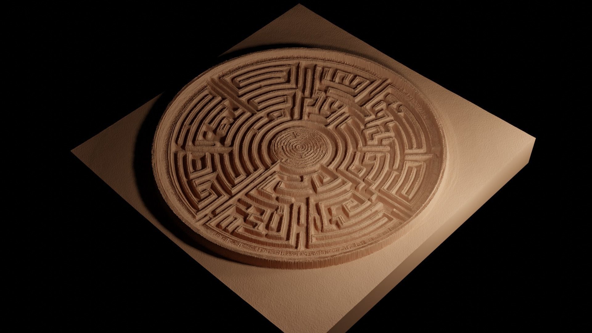 Labyrinth CNC 3d Print High Relief Sand Casting 3D print model_4