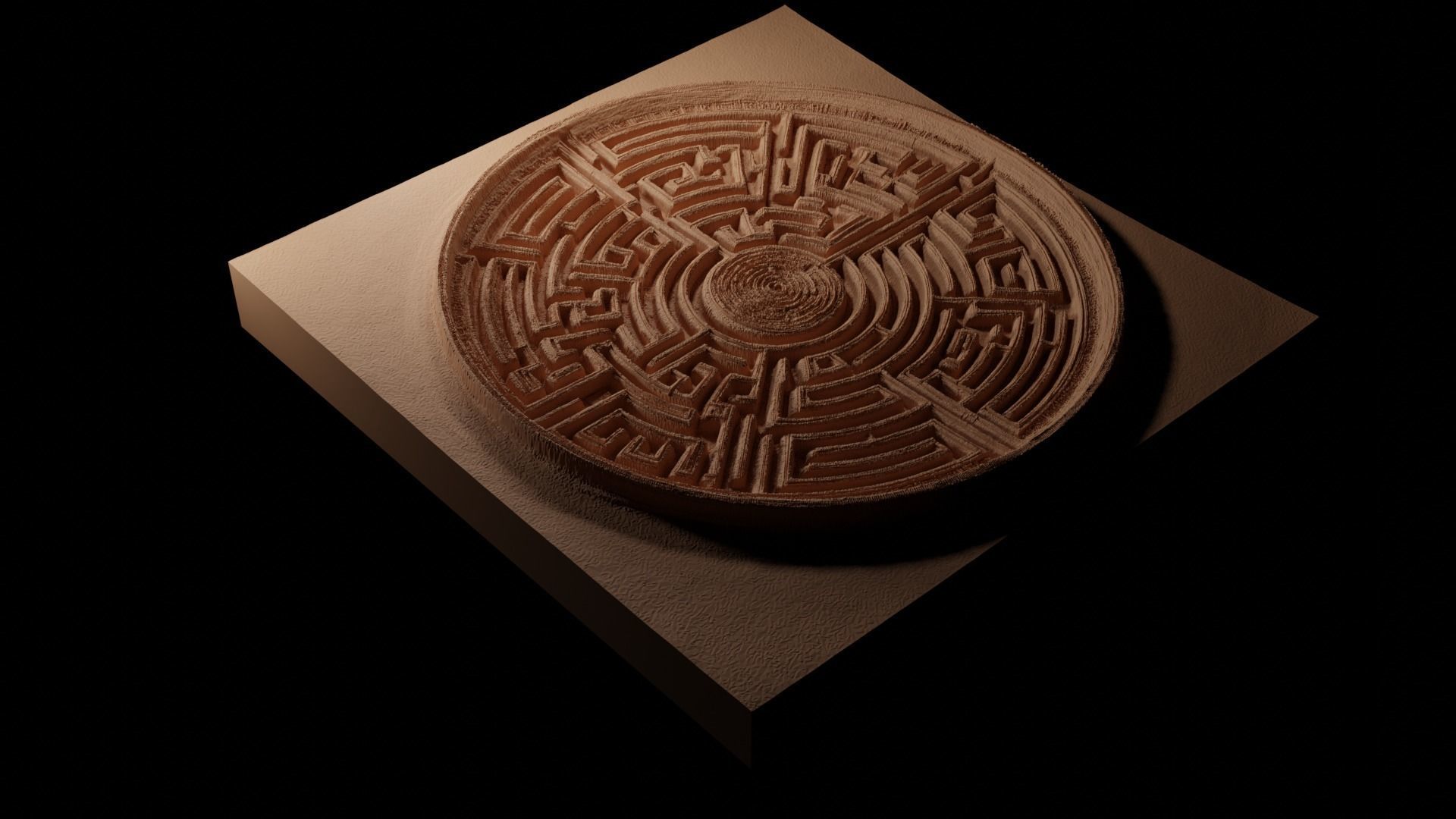 Labyrinth CNC 3d Print High Relief Sand Casting 3D print model_1