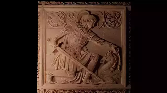 Kneeling Knight CNC 3d Print High Relief Sand Casting