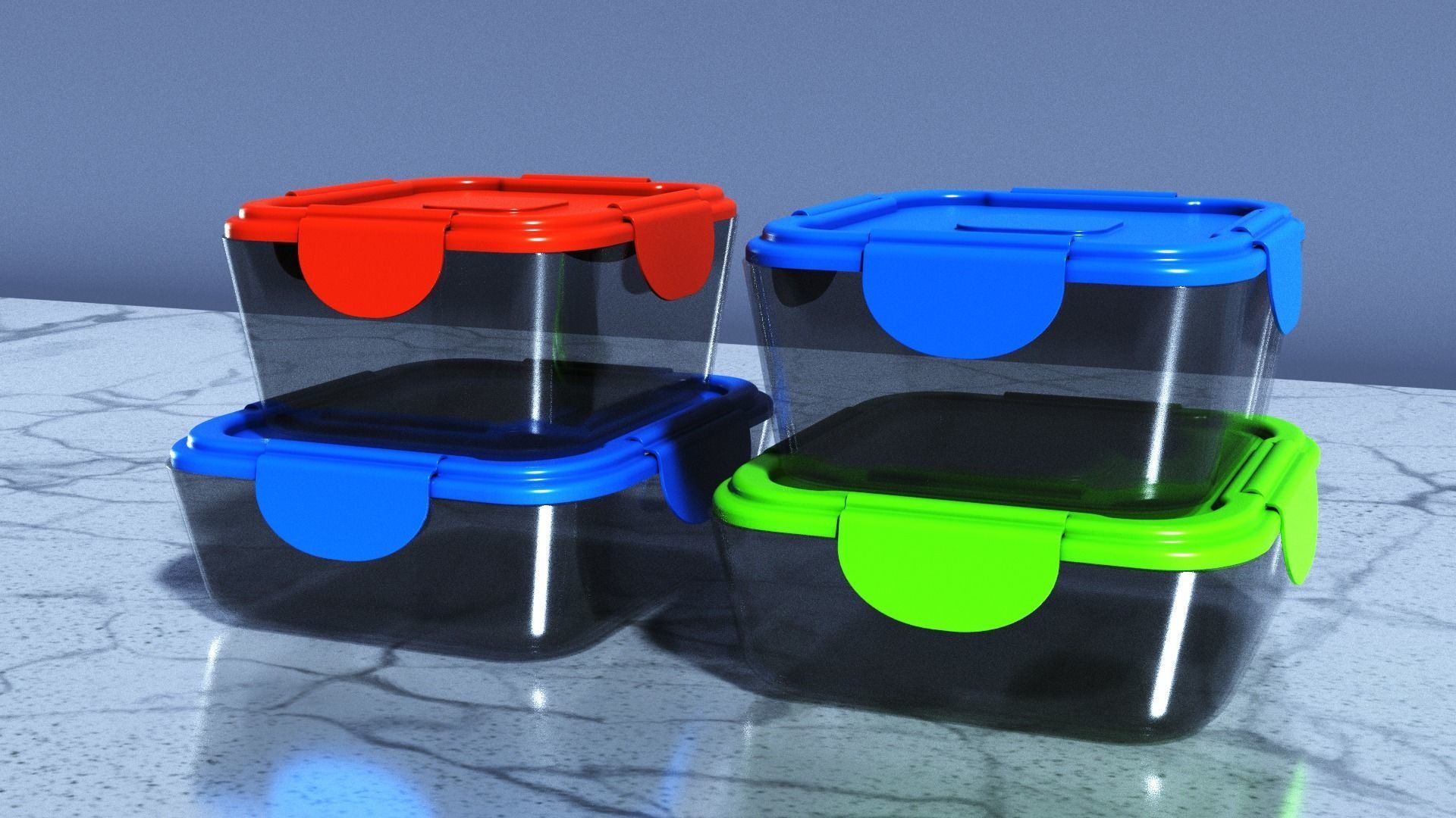 Food Storage Container Low-poly 3D model_3