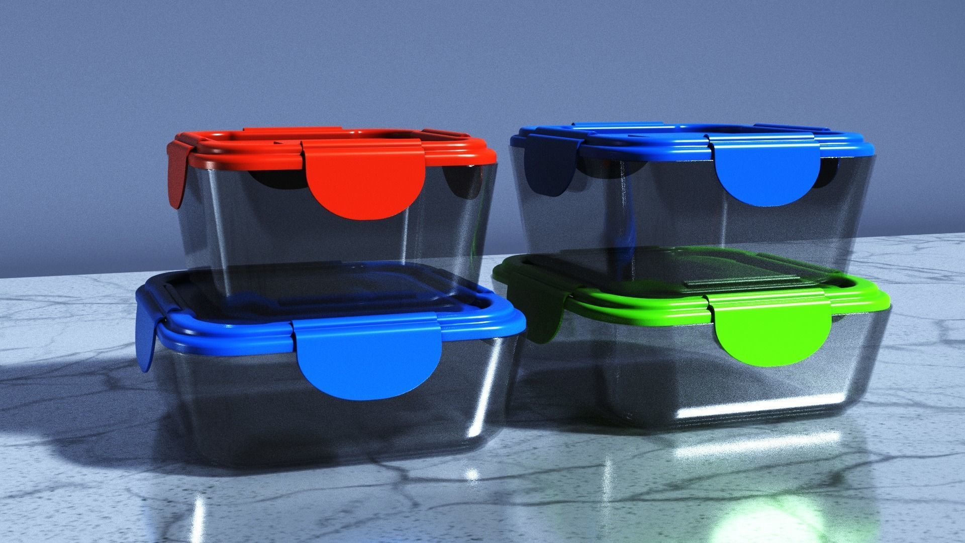 Food Storage Container Low-poly 3D model_1