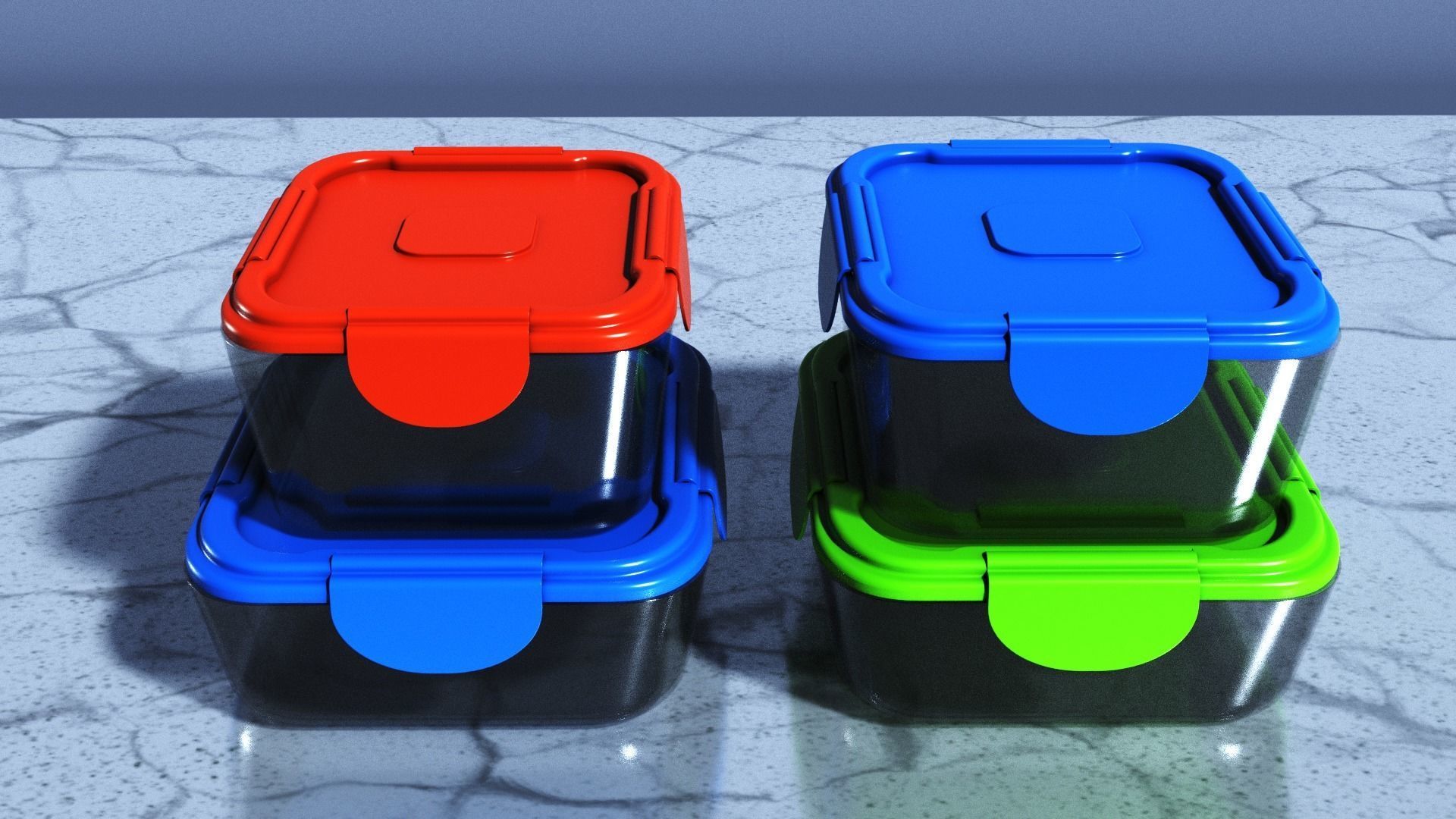 Food Storage Container Low-poly 3D model_2