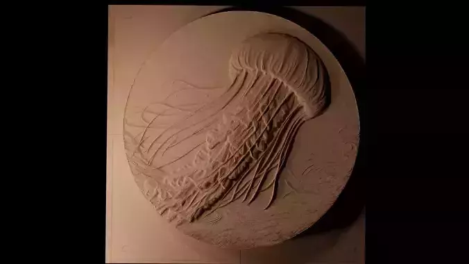 Jellyfish CNC 3d Print High Relief Sand Casting 3D print model
