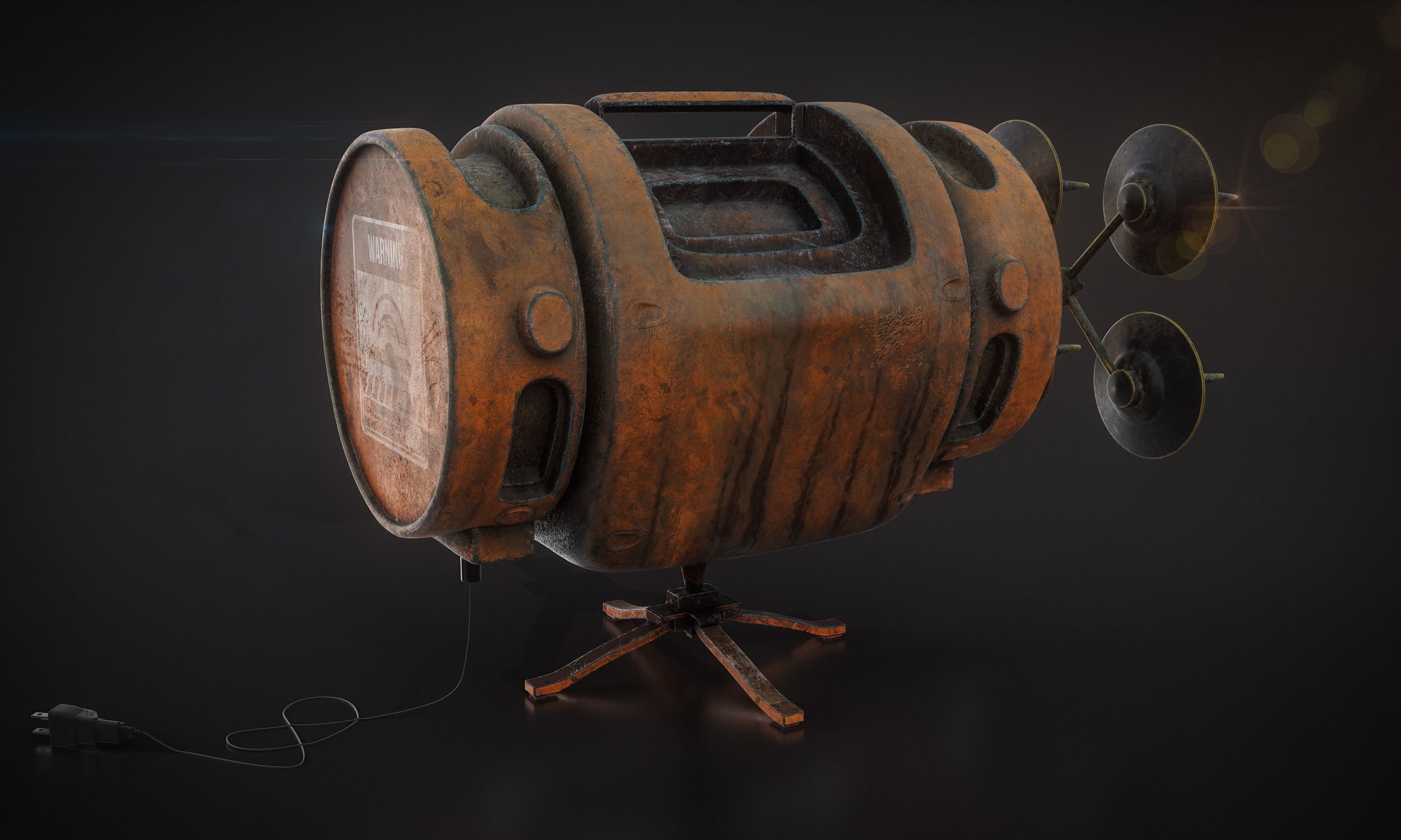 Satellite gun 3D model_2