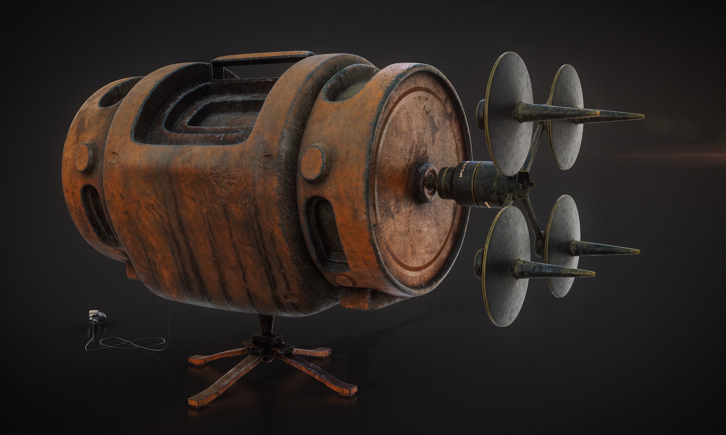 Satellite gun 3D model_5
