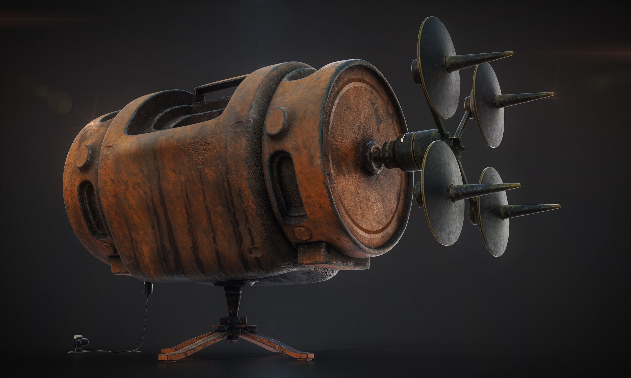 Satellite gun 3D model_4