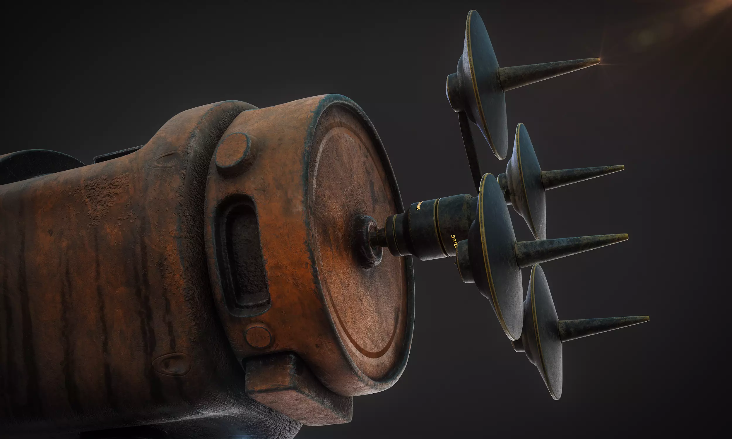 Satellite gun 3D model_0