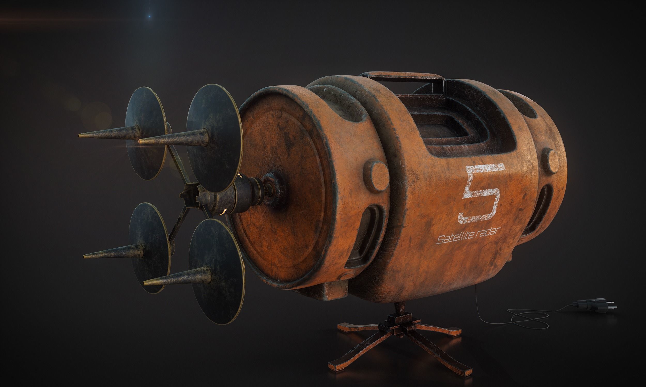 Satellite gun 3D model_1