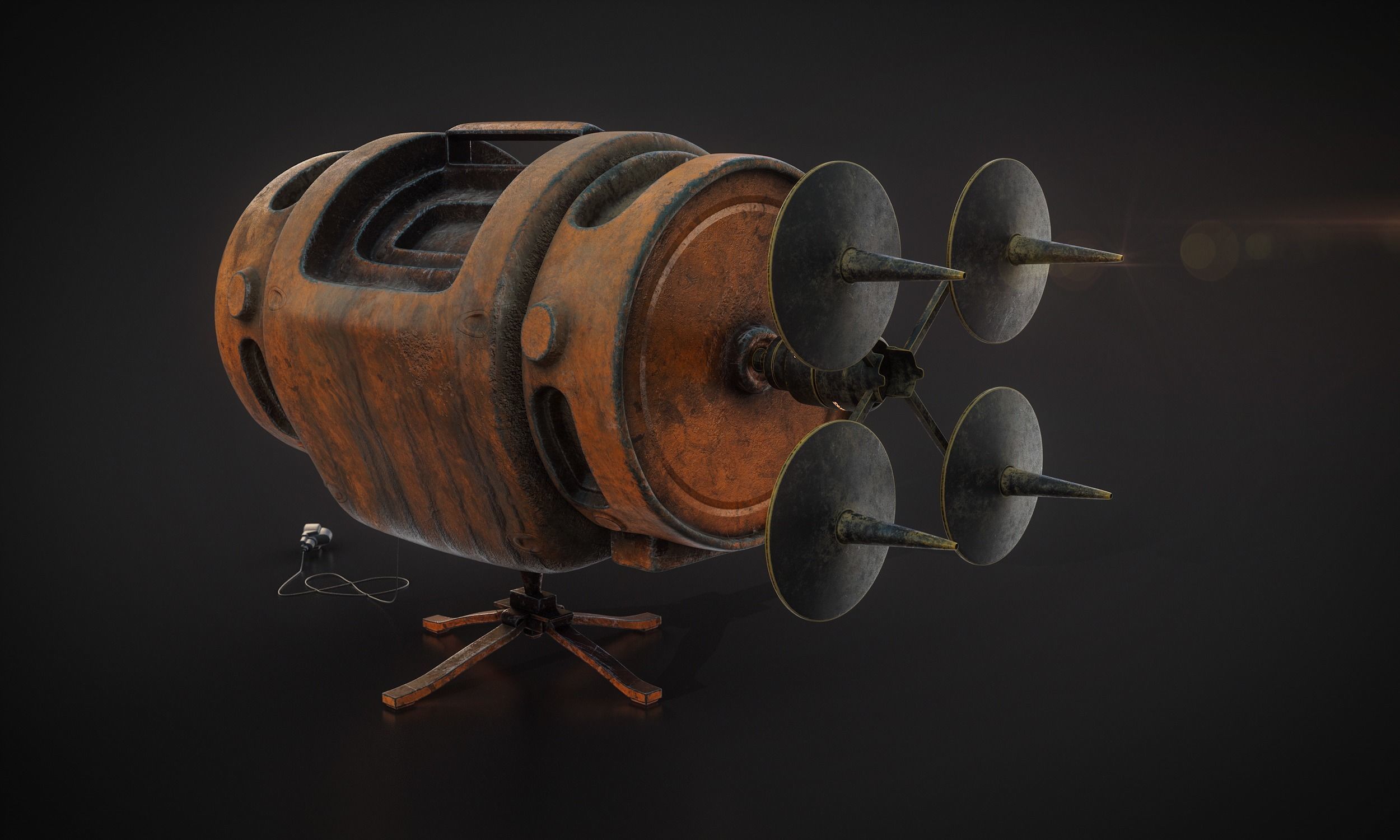 Satellite gun 3D model_3