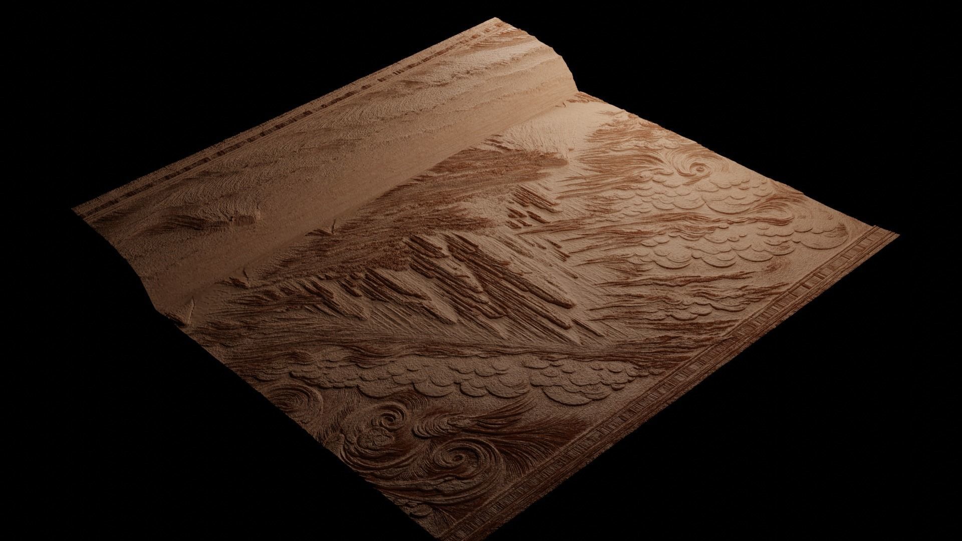 Isle Of Avalon CNC 3d Print High Relief Sand Casting 3D print model_3