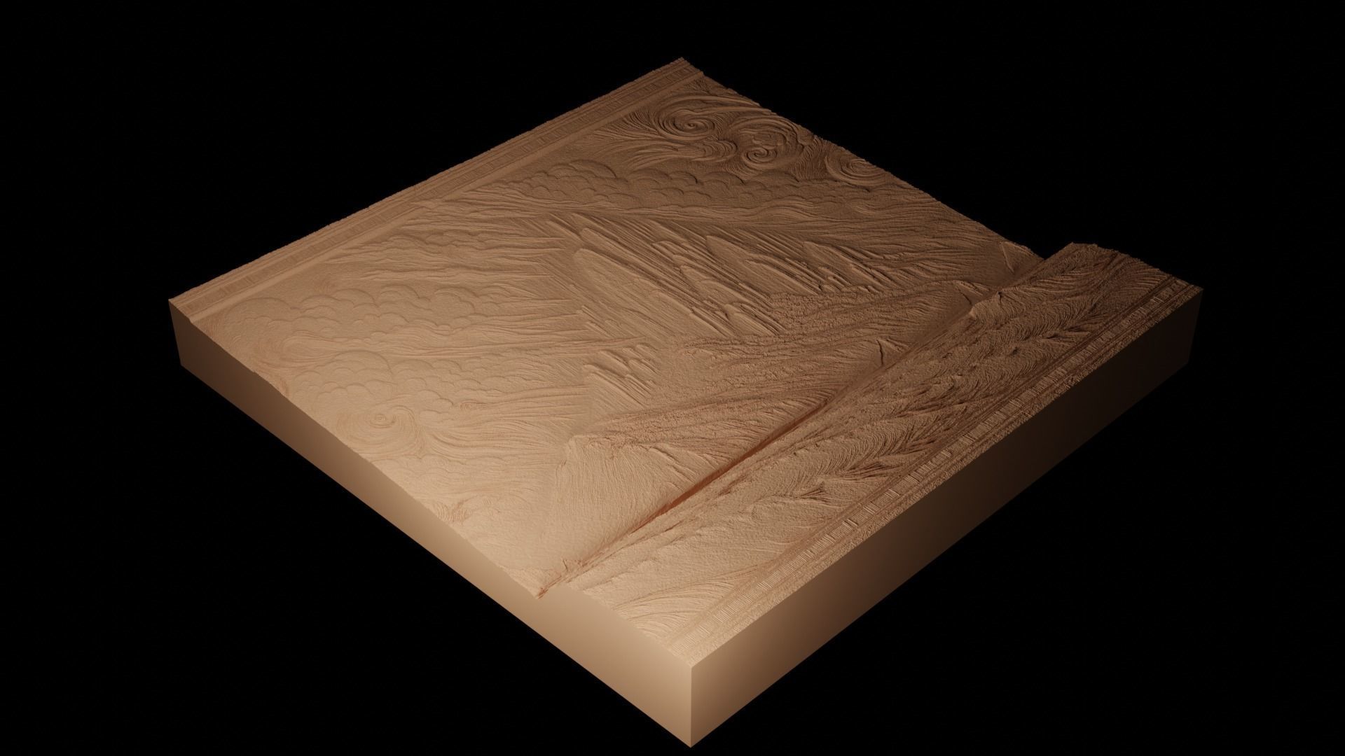 Isle Of Avalon CNC 3d Print High Relief Sand Casting 3D print model_2