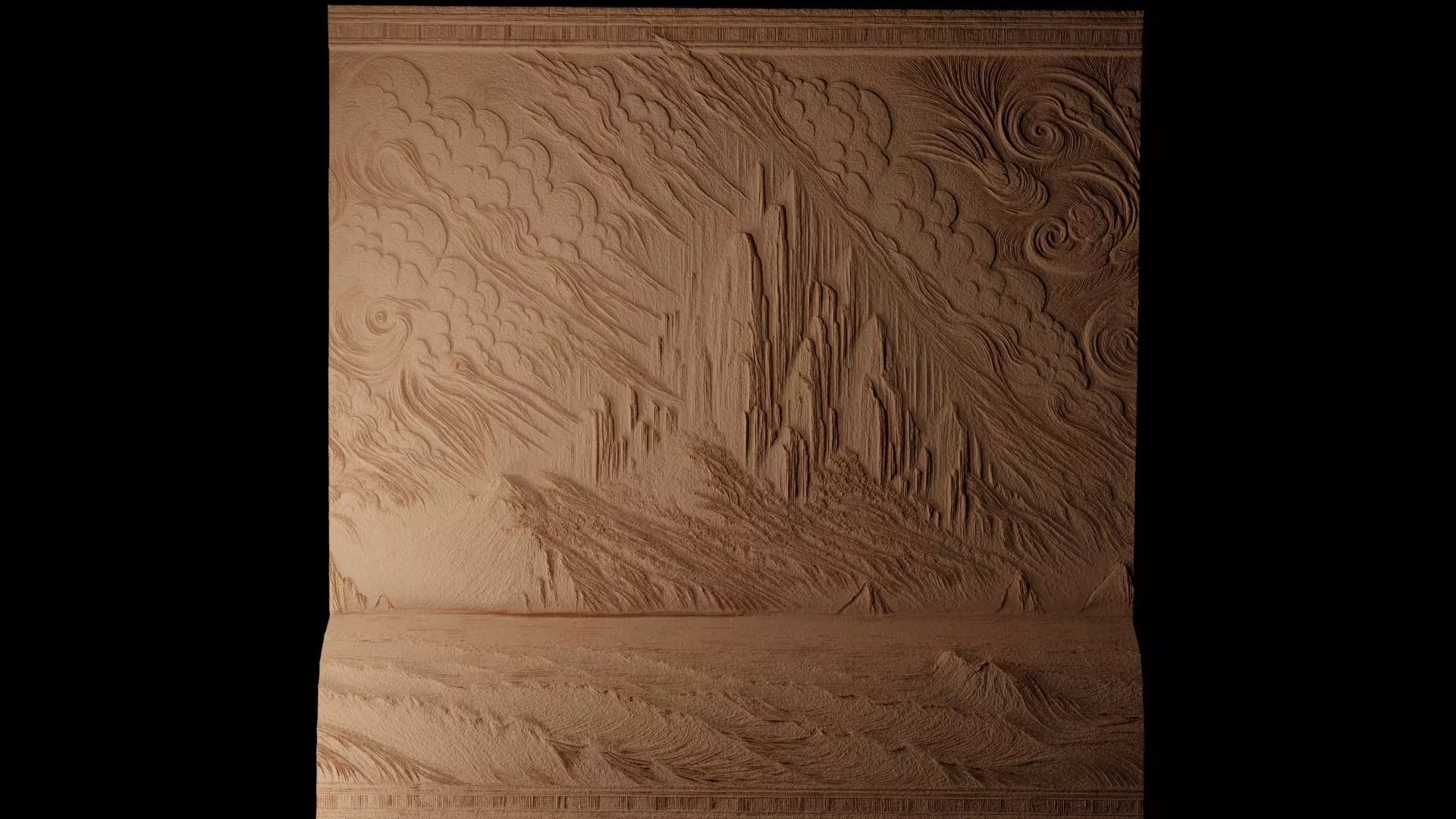 Isle Of Avalon CNC 3d Print High Relief Sand Casting 3D print model_0