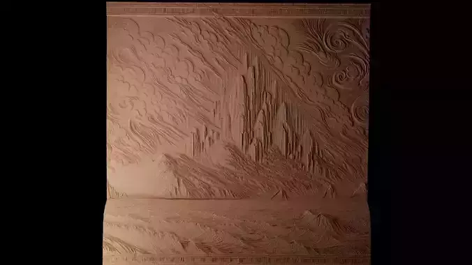 Isle Of Avalon CNC 3d Print High Relief Sand Casting 3D print model