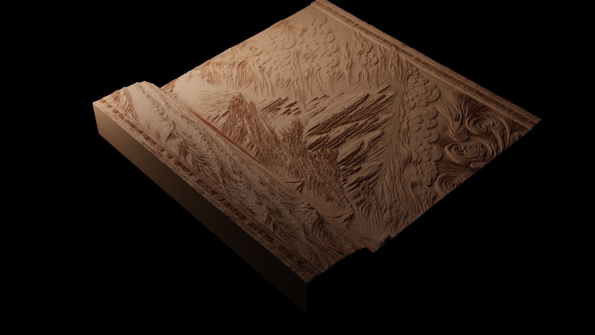 Isle Of Avalon CNC 3d Print High Relief Sand Casting 3D print model_1