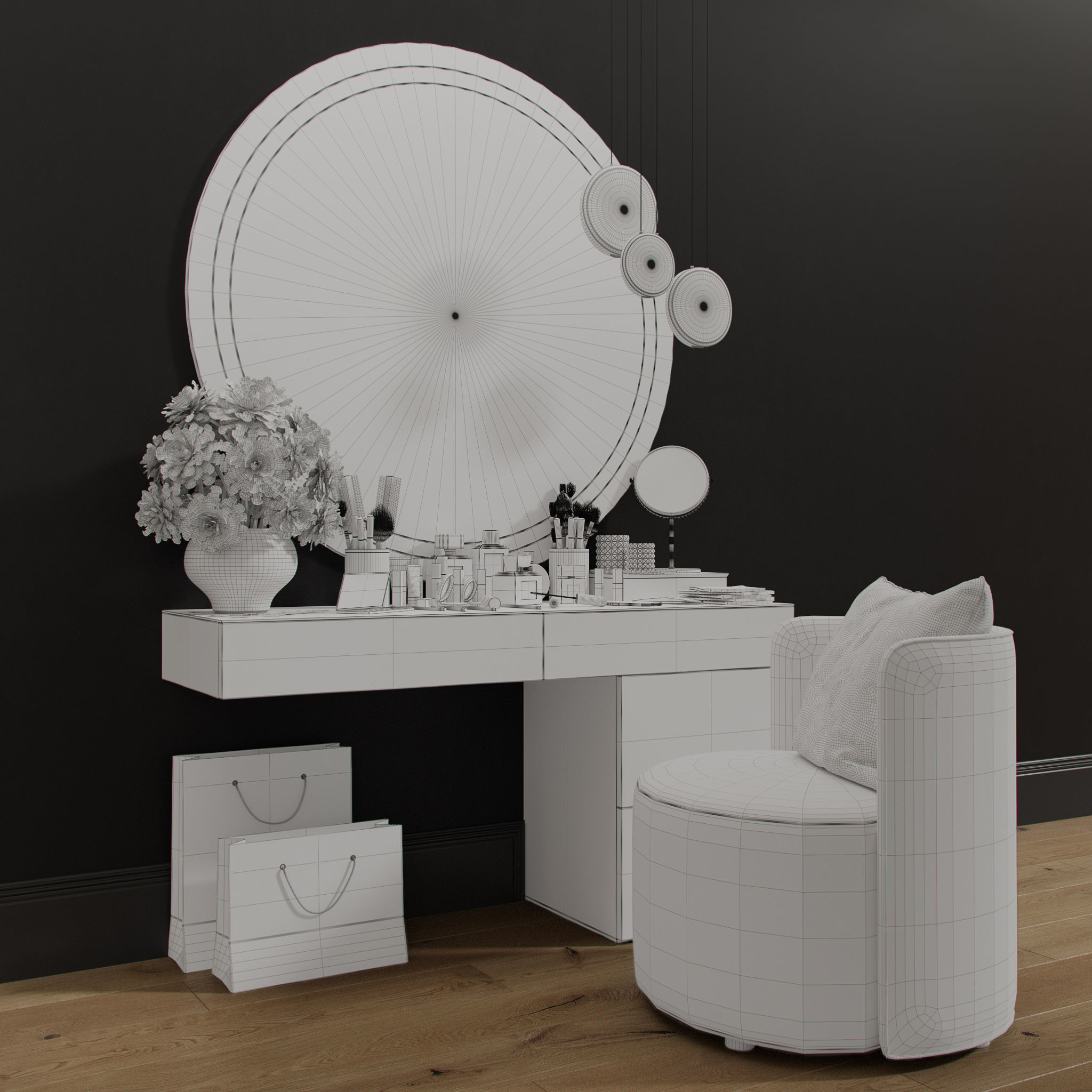Dressing Table 01 3D model_2