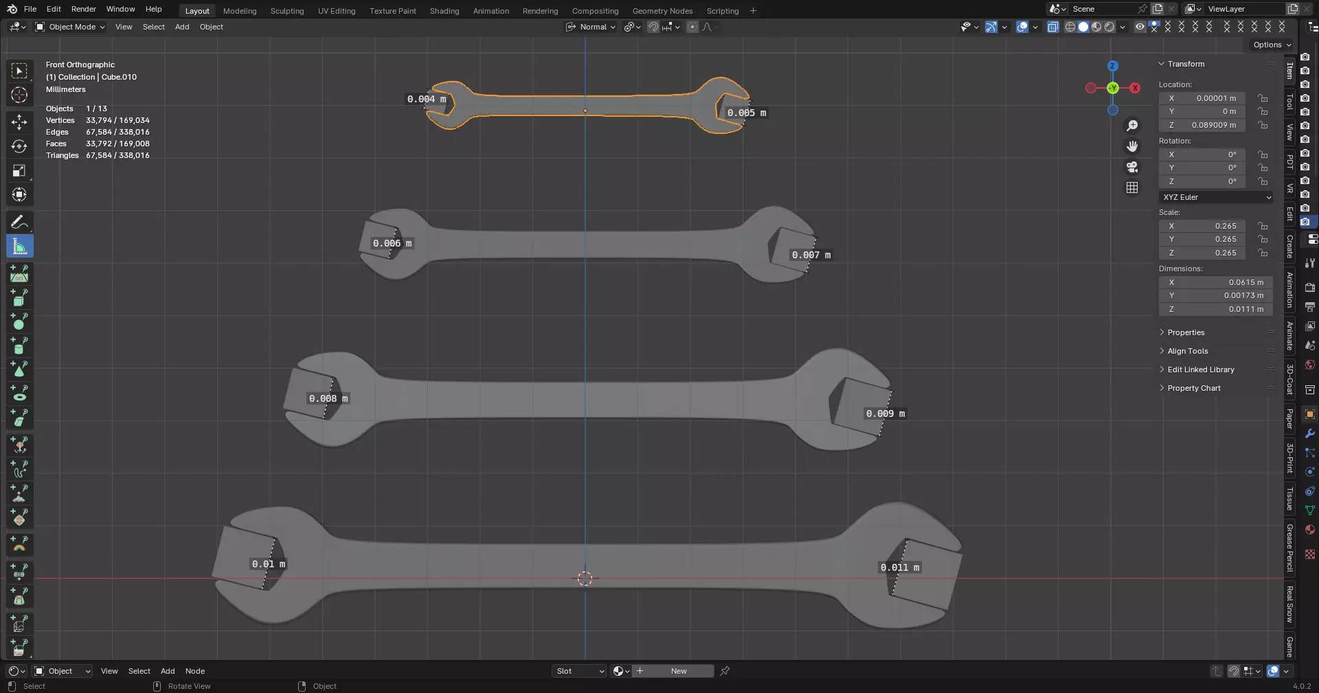 Wrench 3D print model_0