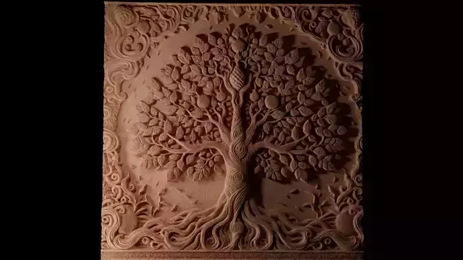 Intricate Tree of Life CNC 3d Print High Relief Sand Casting