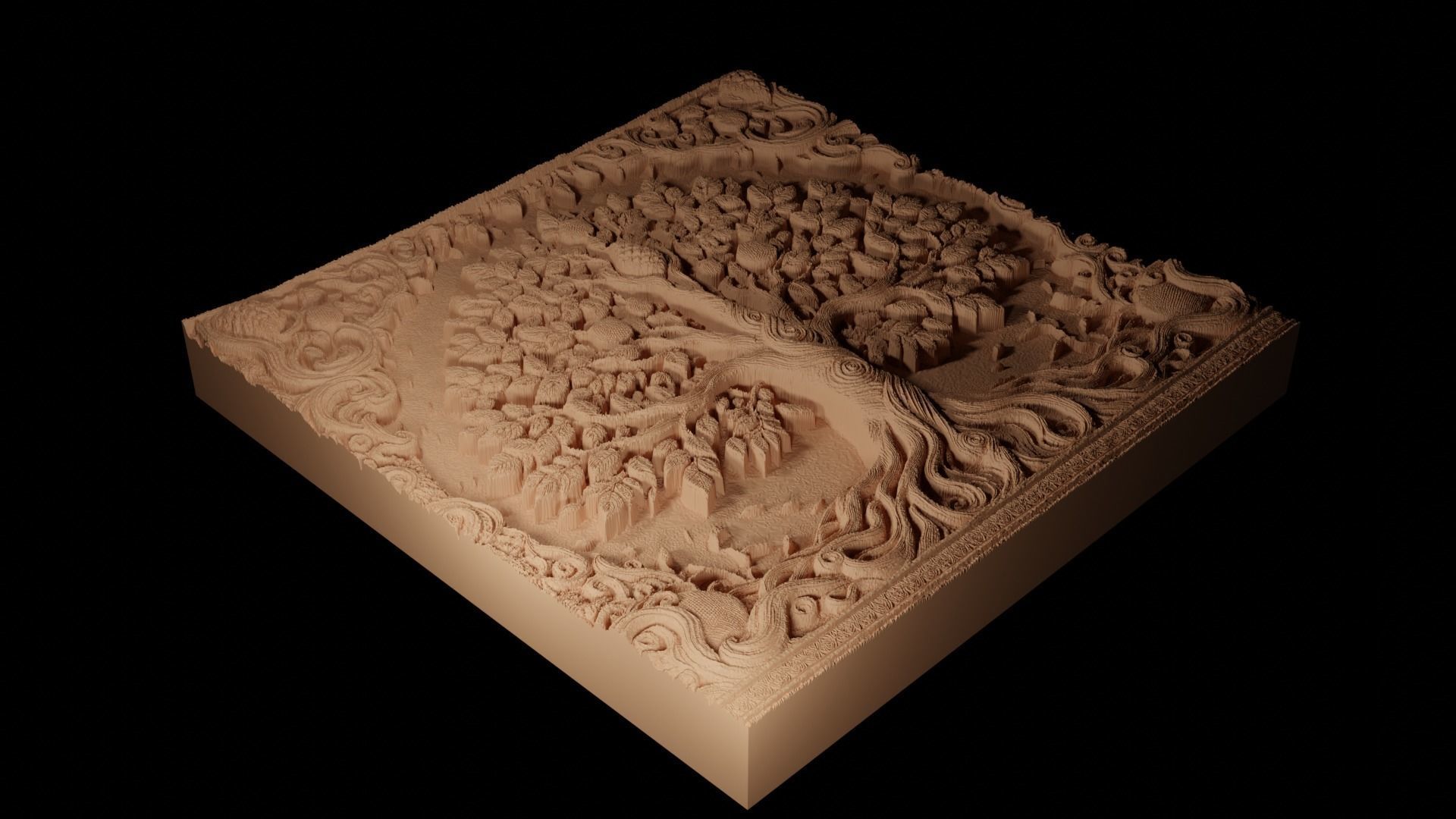 Intricate Tree of Life CNC 3d Print High Relief Sand Casting 3D print model_2