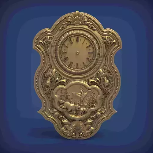Carved clock for 3D printing and CNC