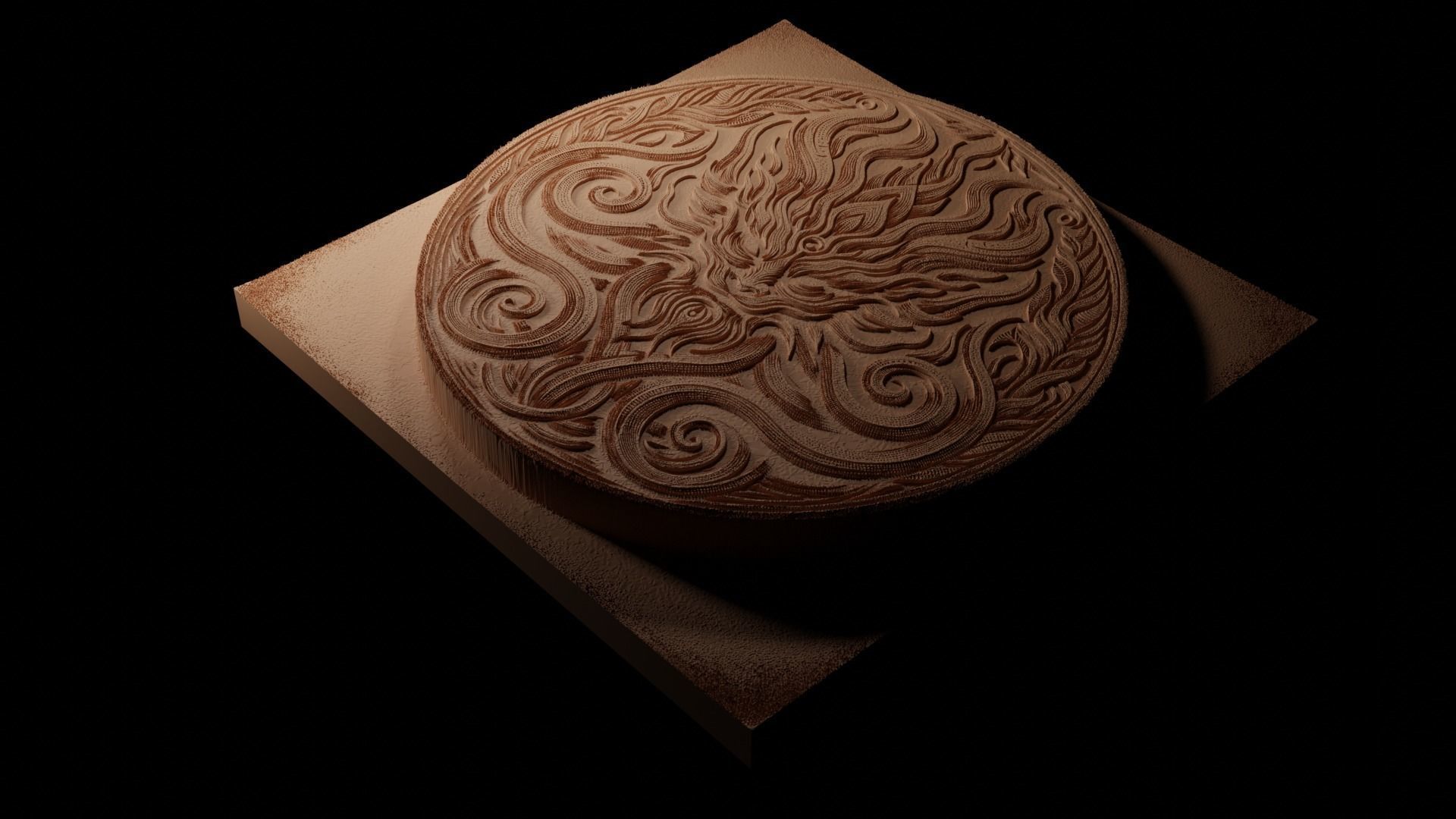 Ifrit CNC 3d Print High Relief Sand Casting 3D print model_1