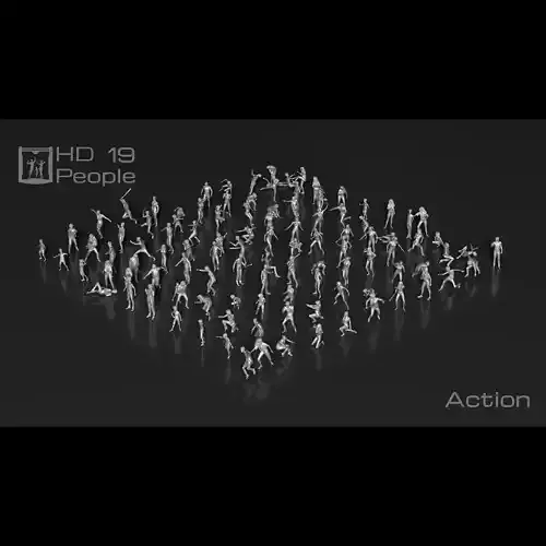 HD People 19 Action 3D print model