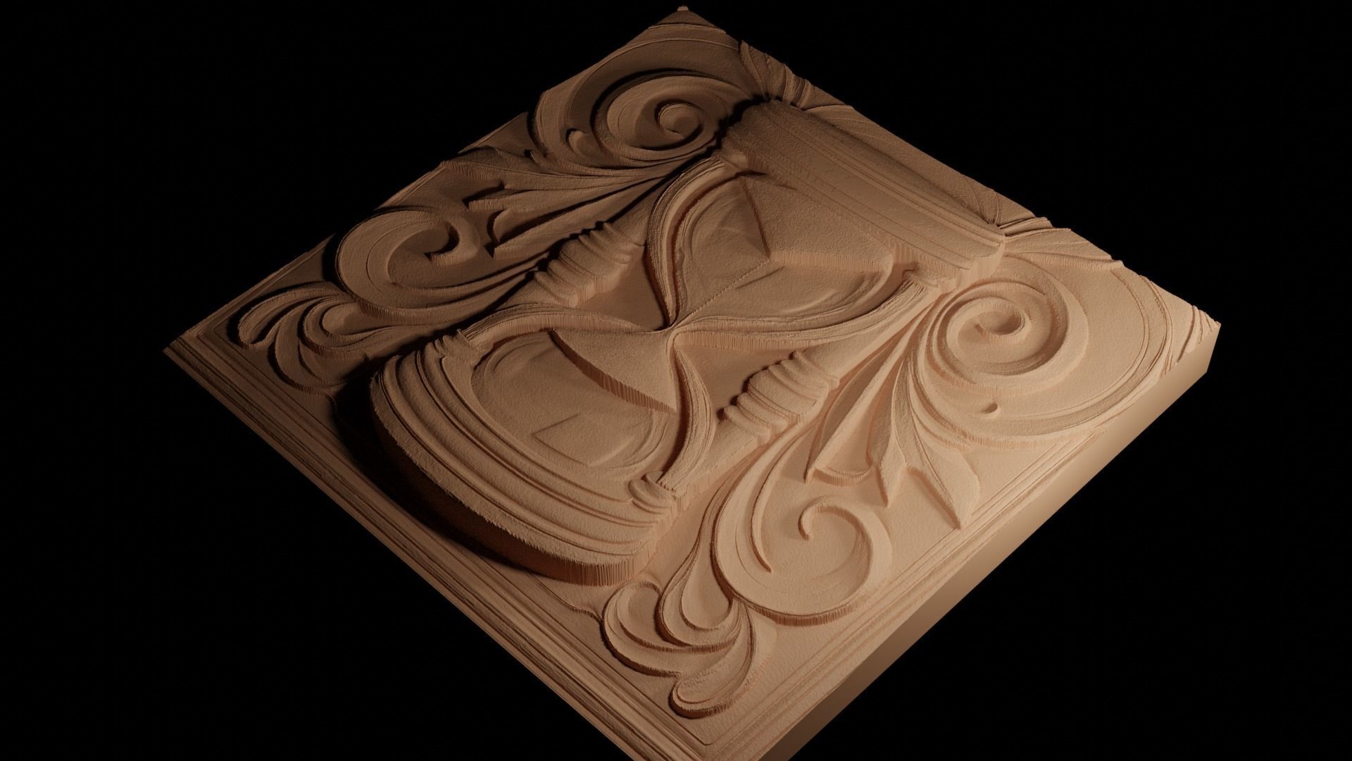 Hourglass CNC 3d Print High Relief Sand Casting 3D print model_4