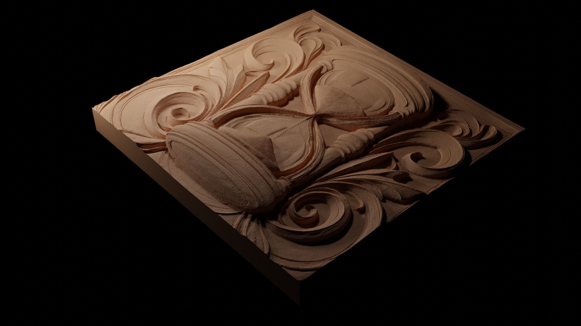 Hourglass CNC 3d Print High Relief Sand Casting 3D print model_1