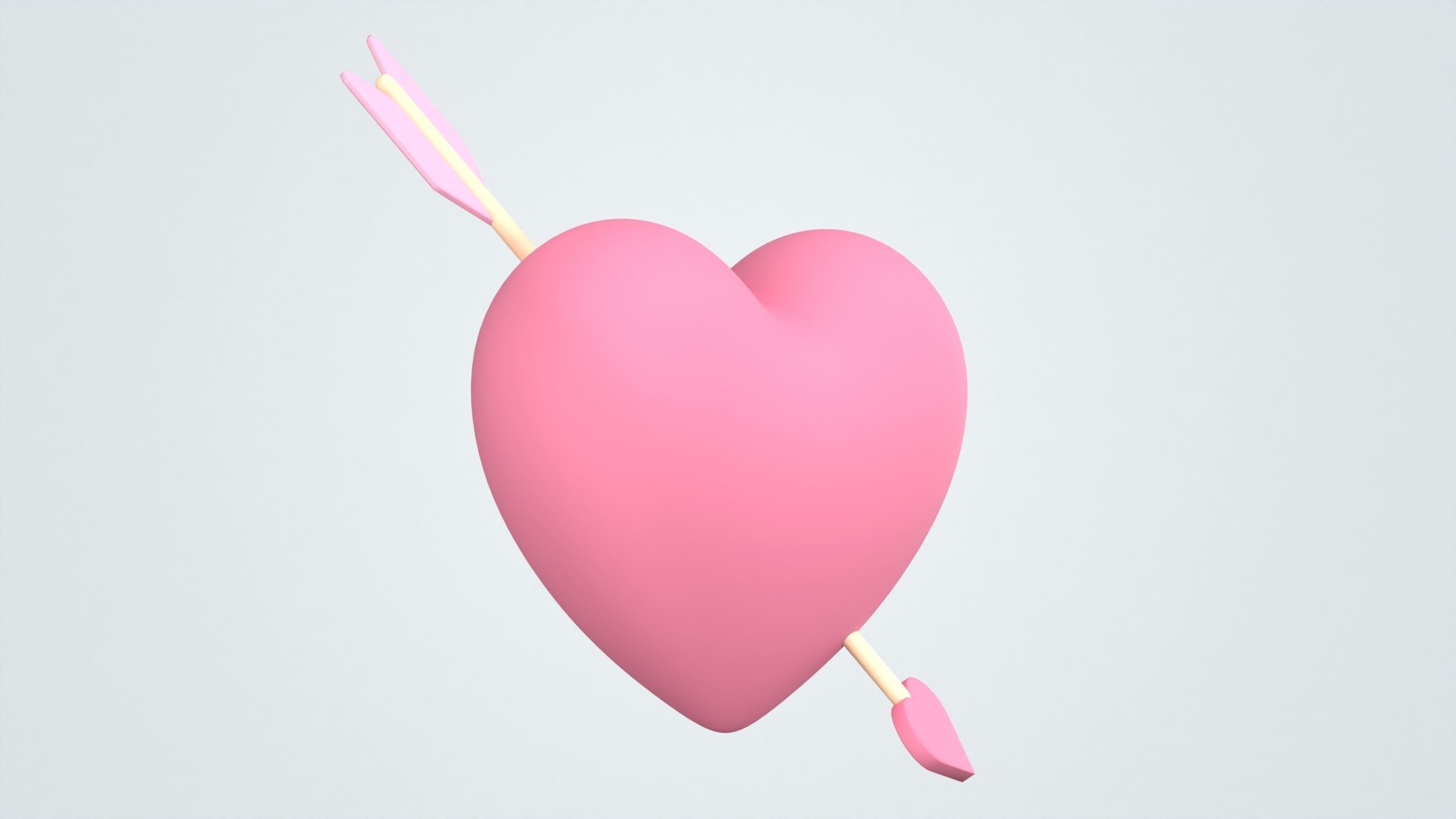 Heart with Arrow 3D Icon Free 3D model_1