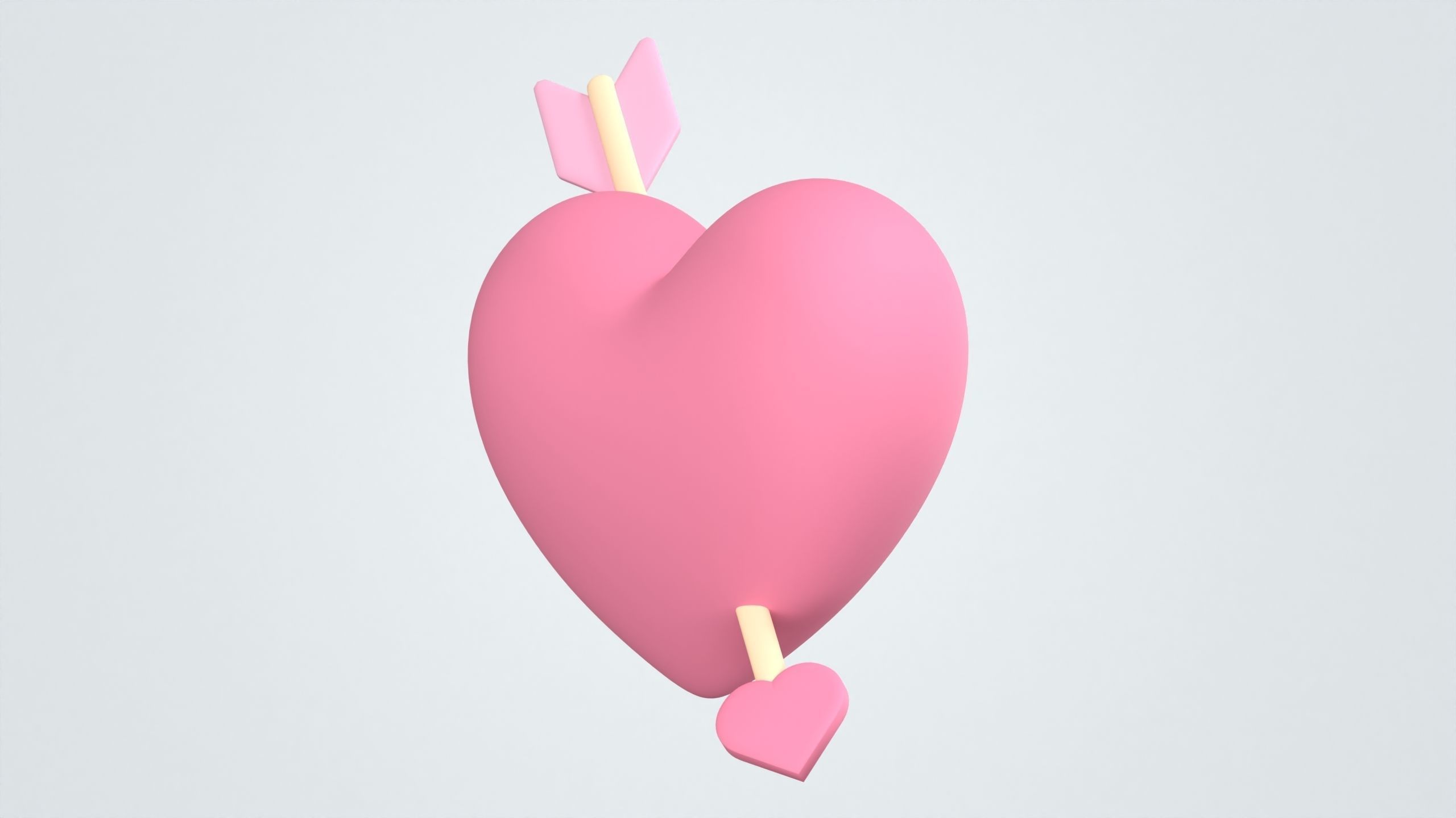 Heart with Arrow 3D Icon Free 3D model_2