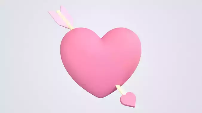 Heart with Arrow 3D Icon