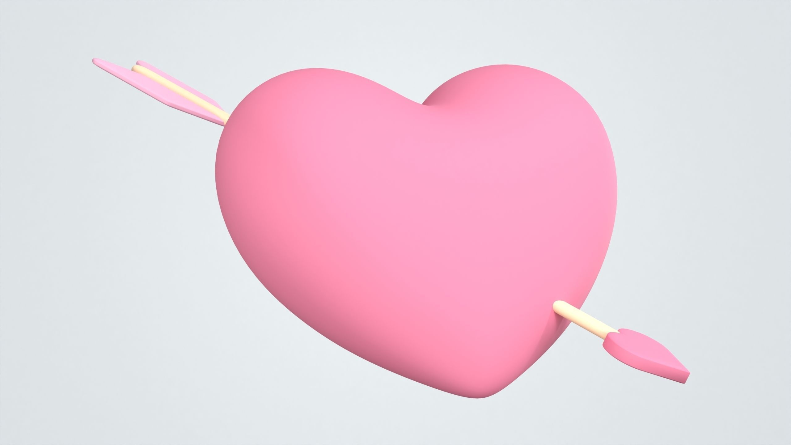 Heart with Arrow 3D Icon Free 3D model_6