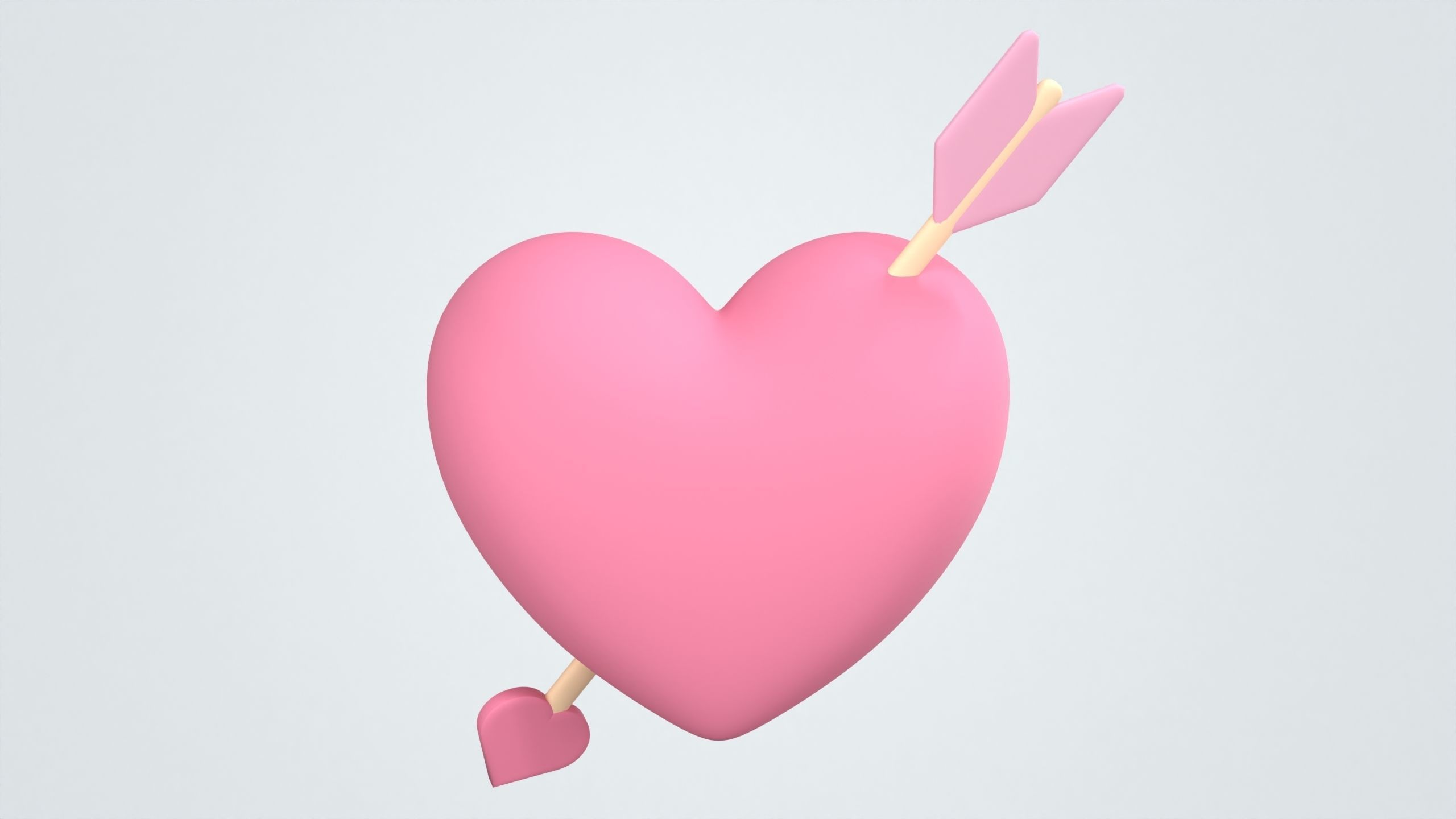 Heart with Arrow 3D Icon Free 3D model_3