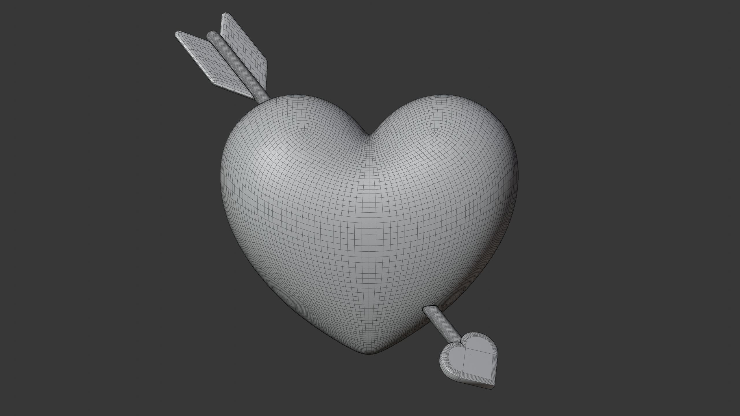 Heart with Arrow 3D Icon Free 3D model_7