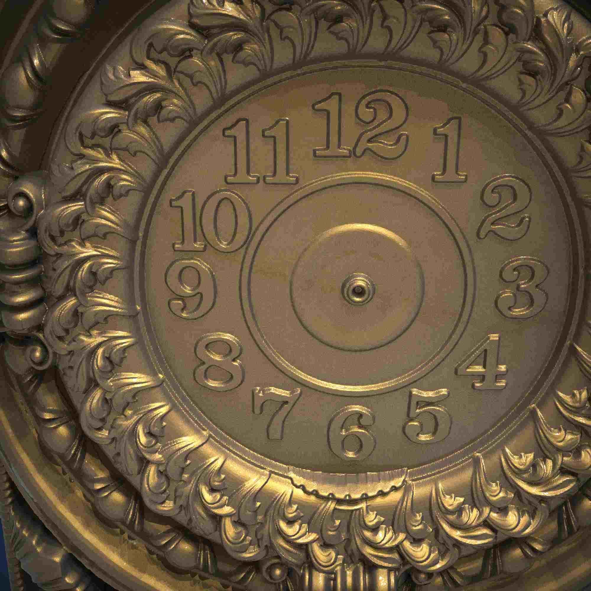 Carved clock for 3D printing and CNC 3D print model_5