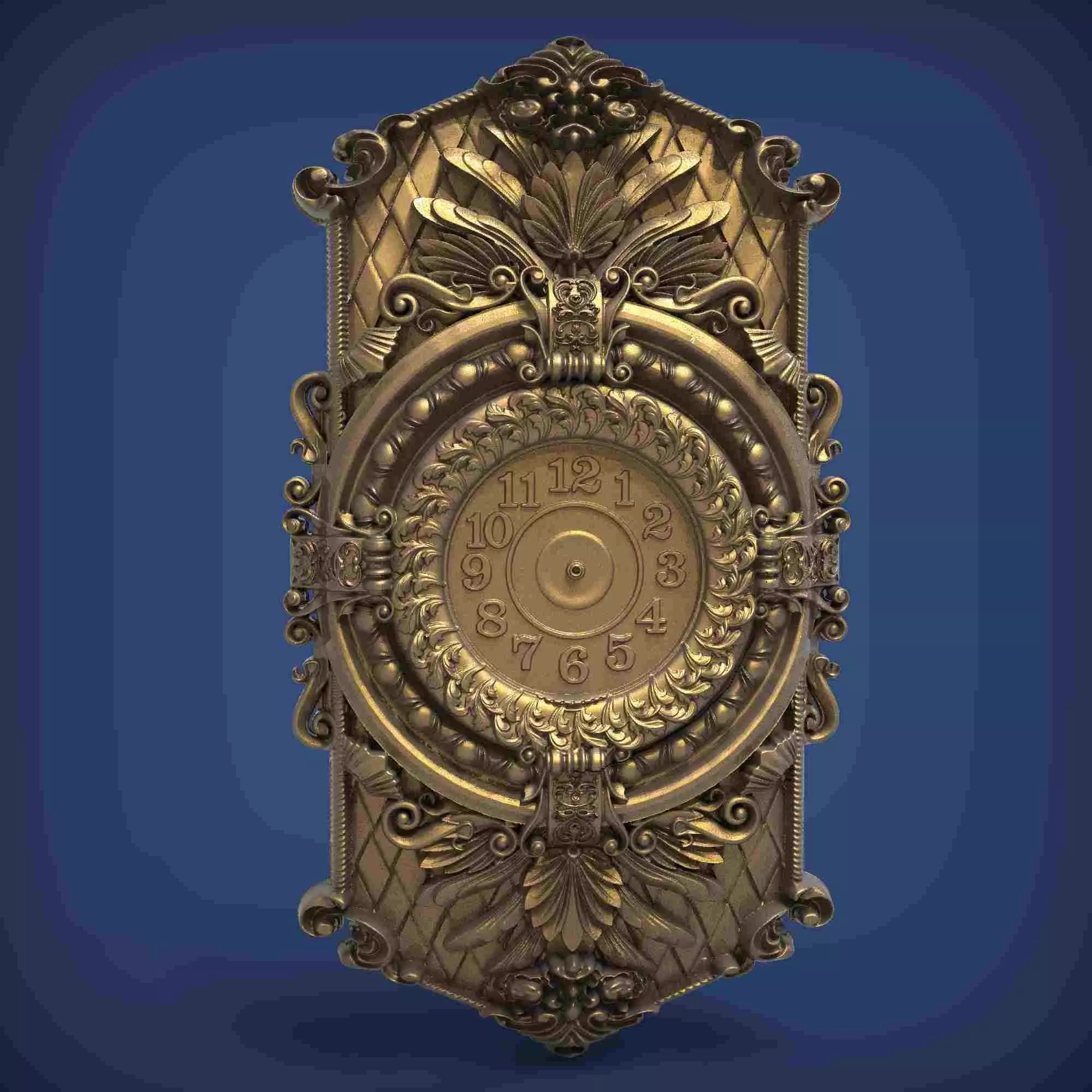 Carved clock for 3D printing and CNC 3D print model_0