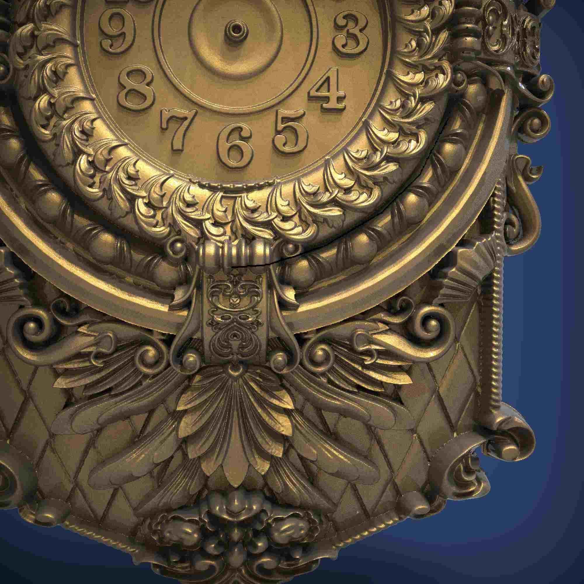 Carved clock for 3D printing and CNC 3D print model_2