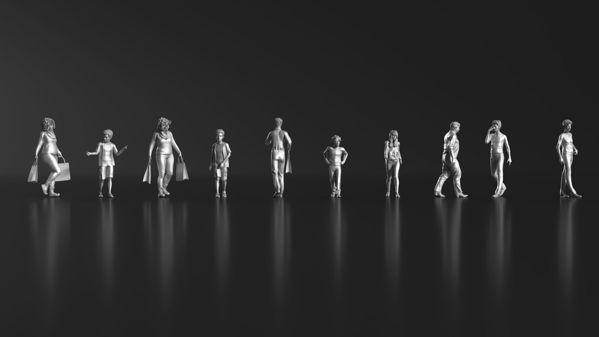 HD People 20 walking Free 3D print model_8