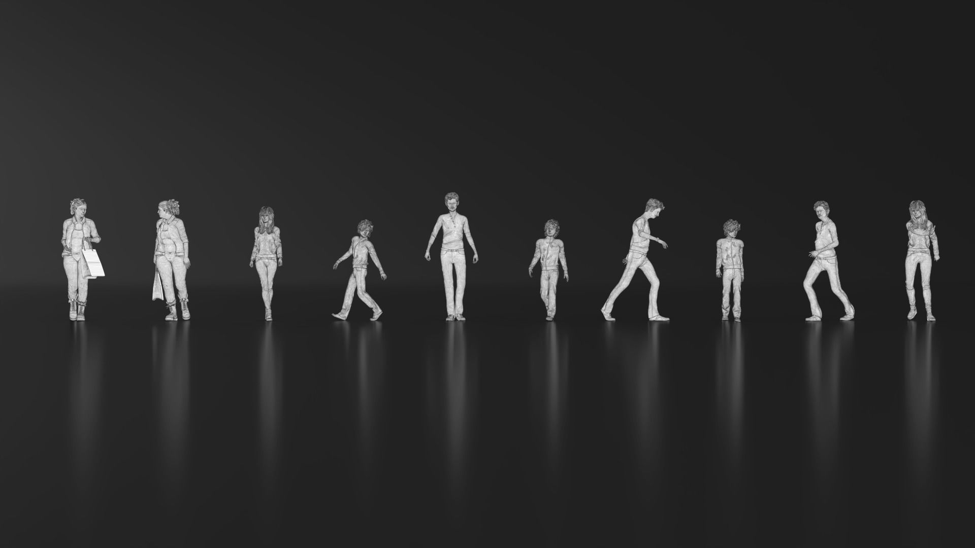 HD People 20 walking Free 3D print model_13