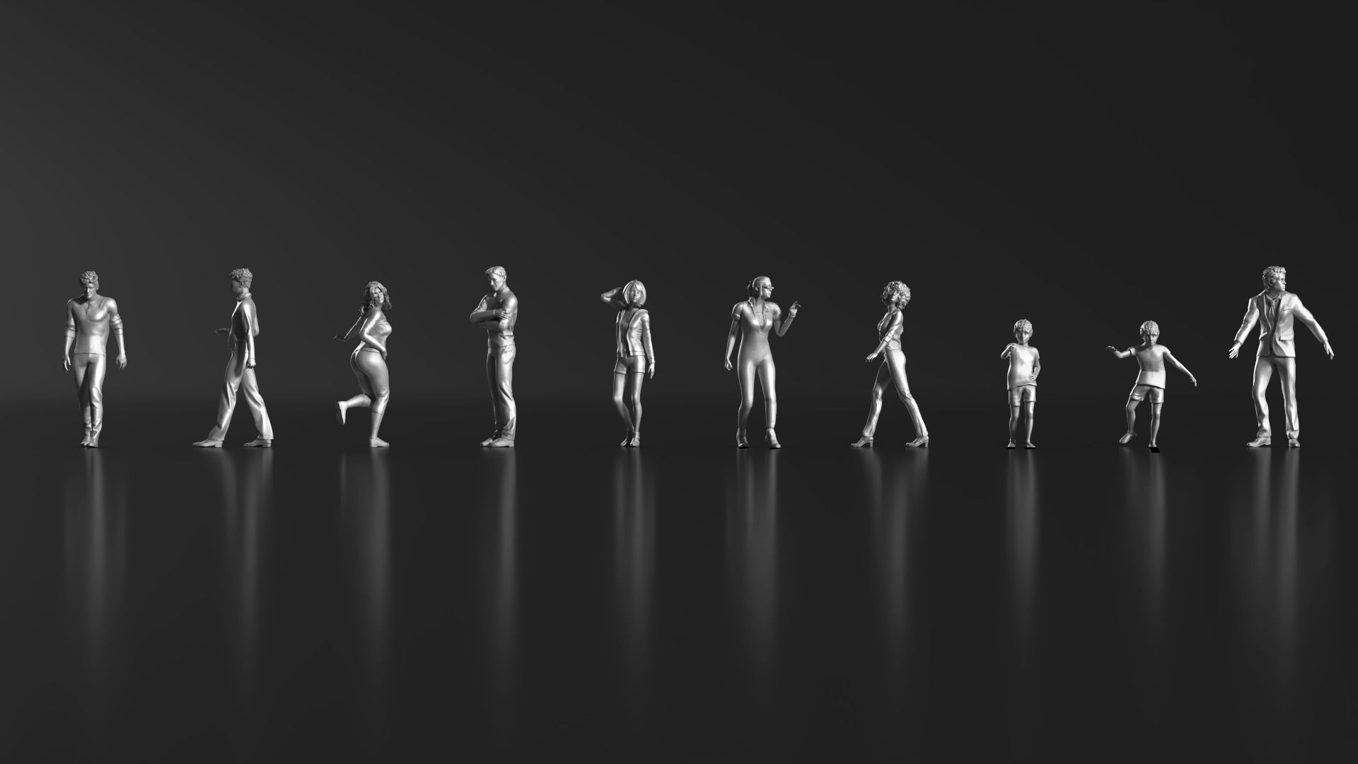 HD People 20 walking Free 3D print model_10